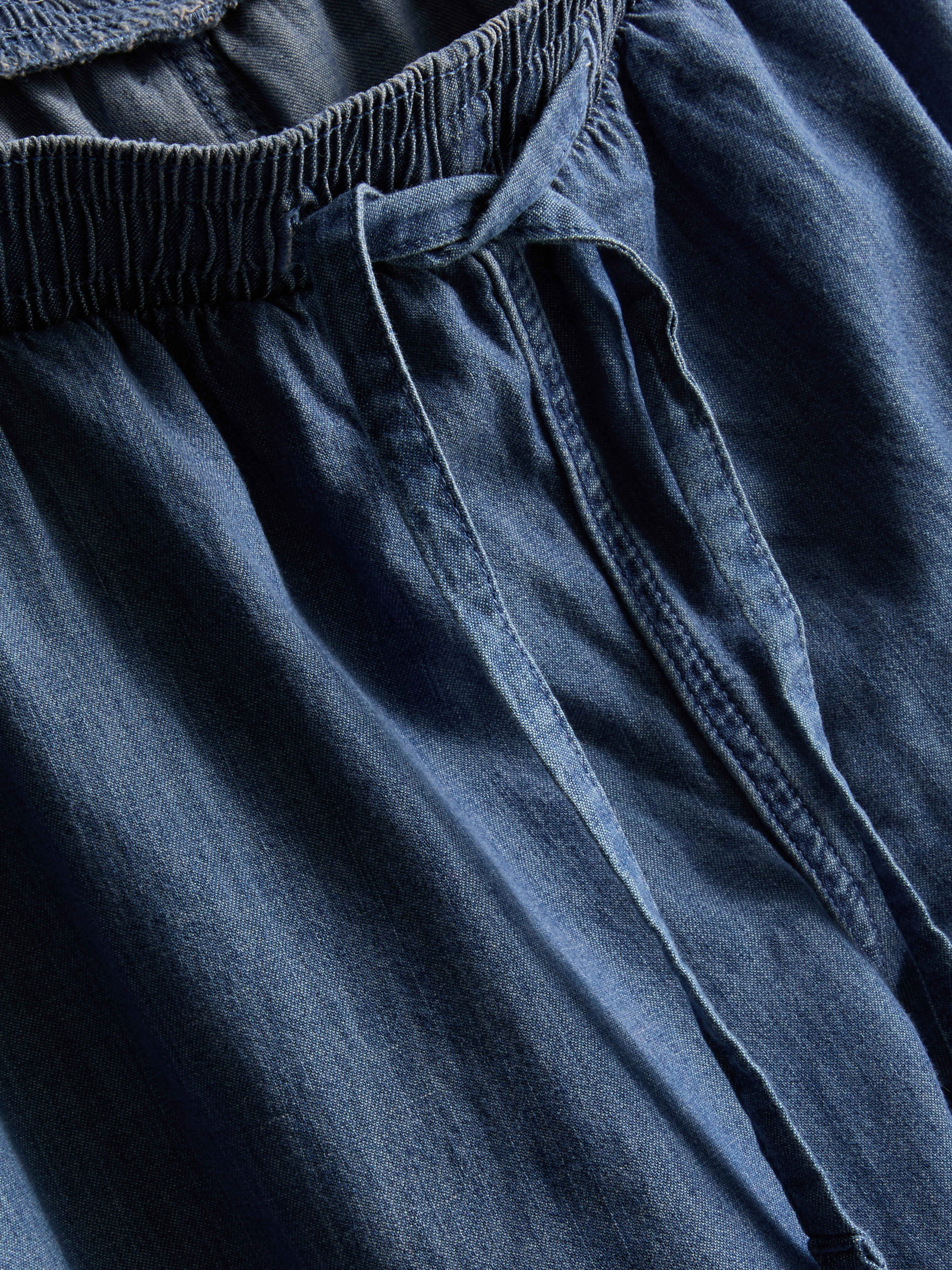 Pantaloni harem in denim di cotone