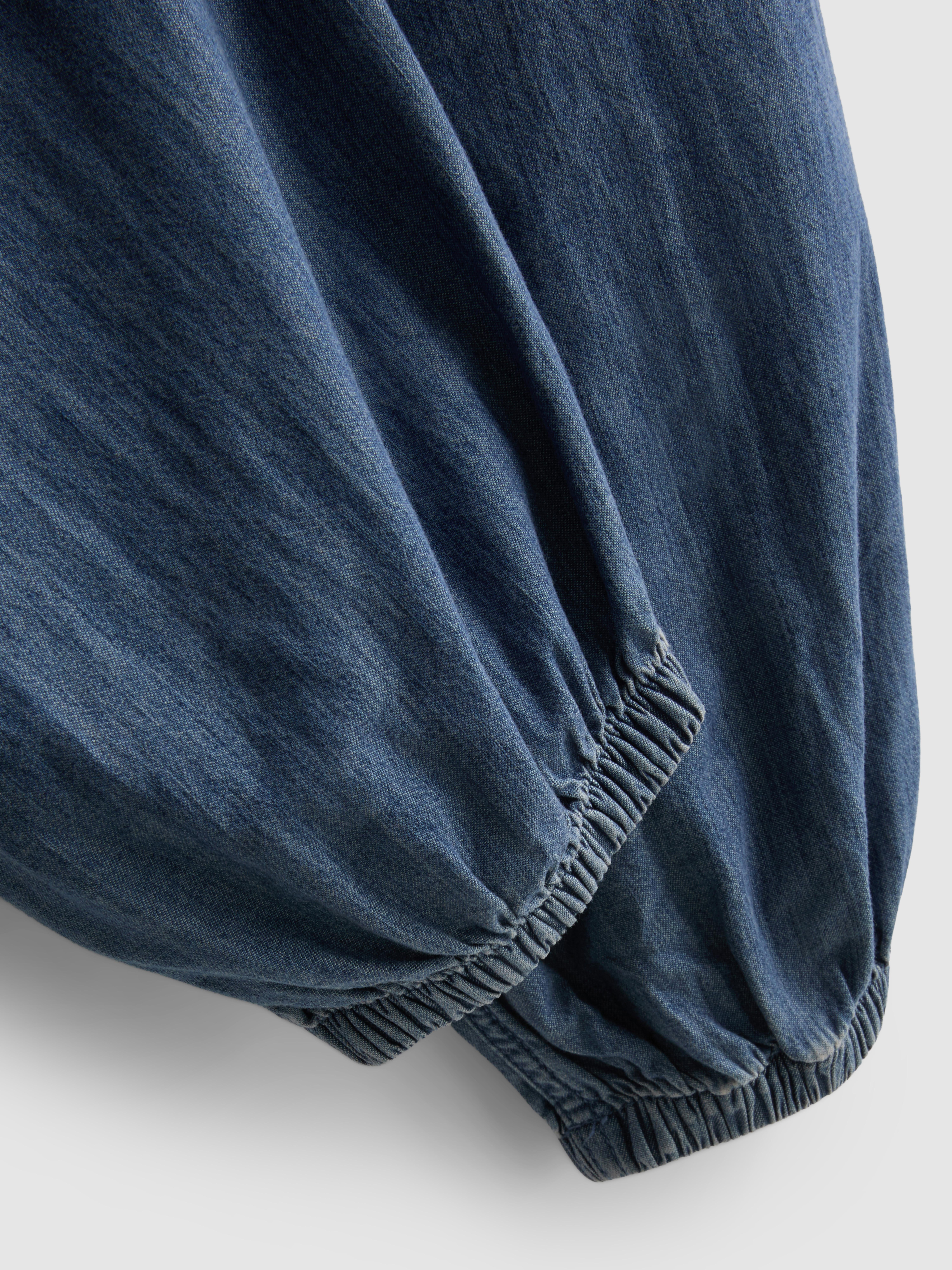 Pantaloni harem in denim di cotone