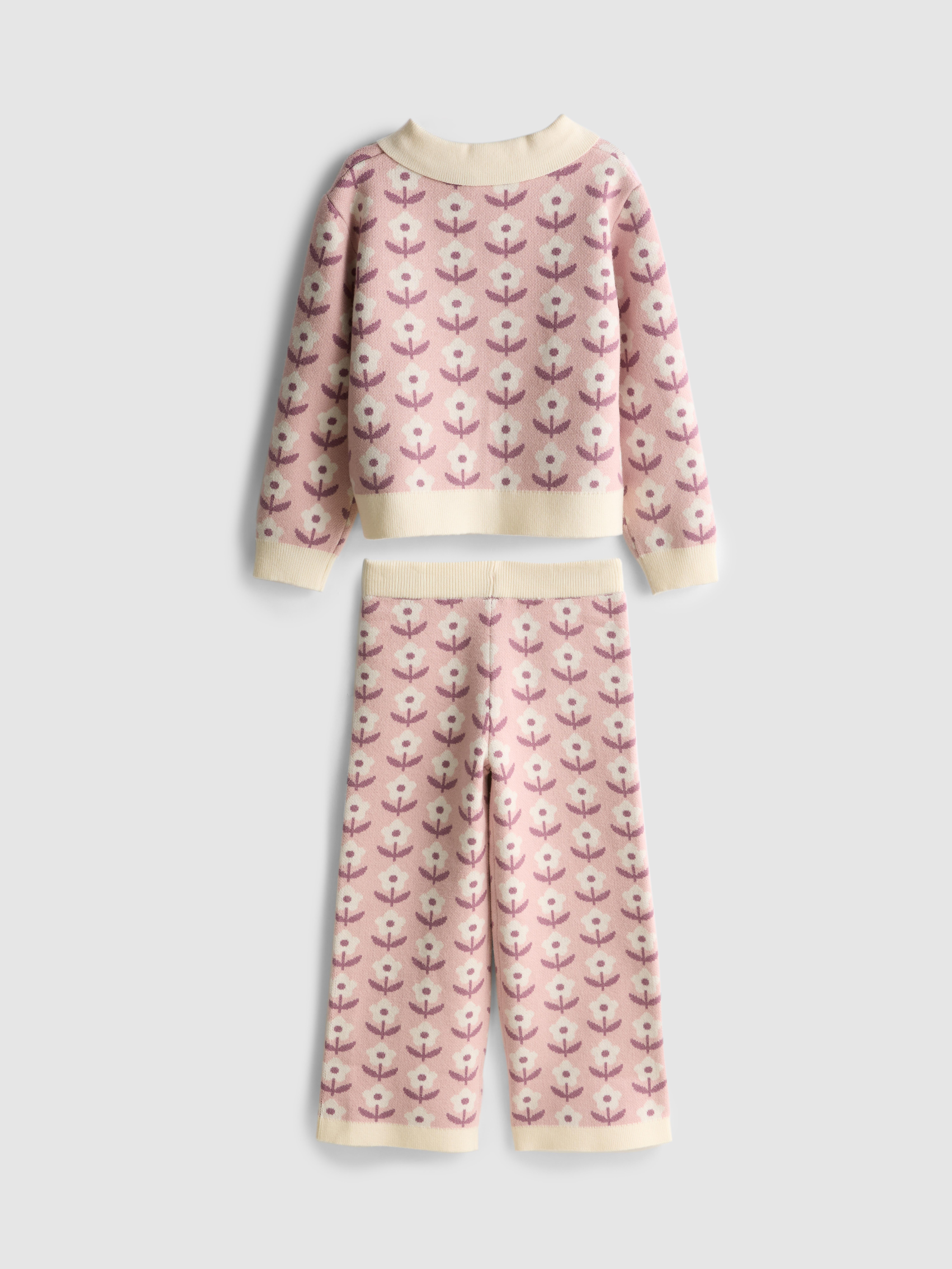 1-9yrs | Floral Sweater and Knit Bottoms Set