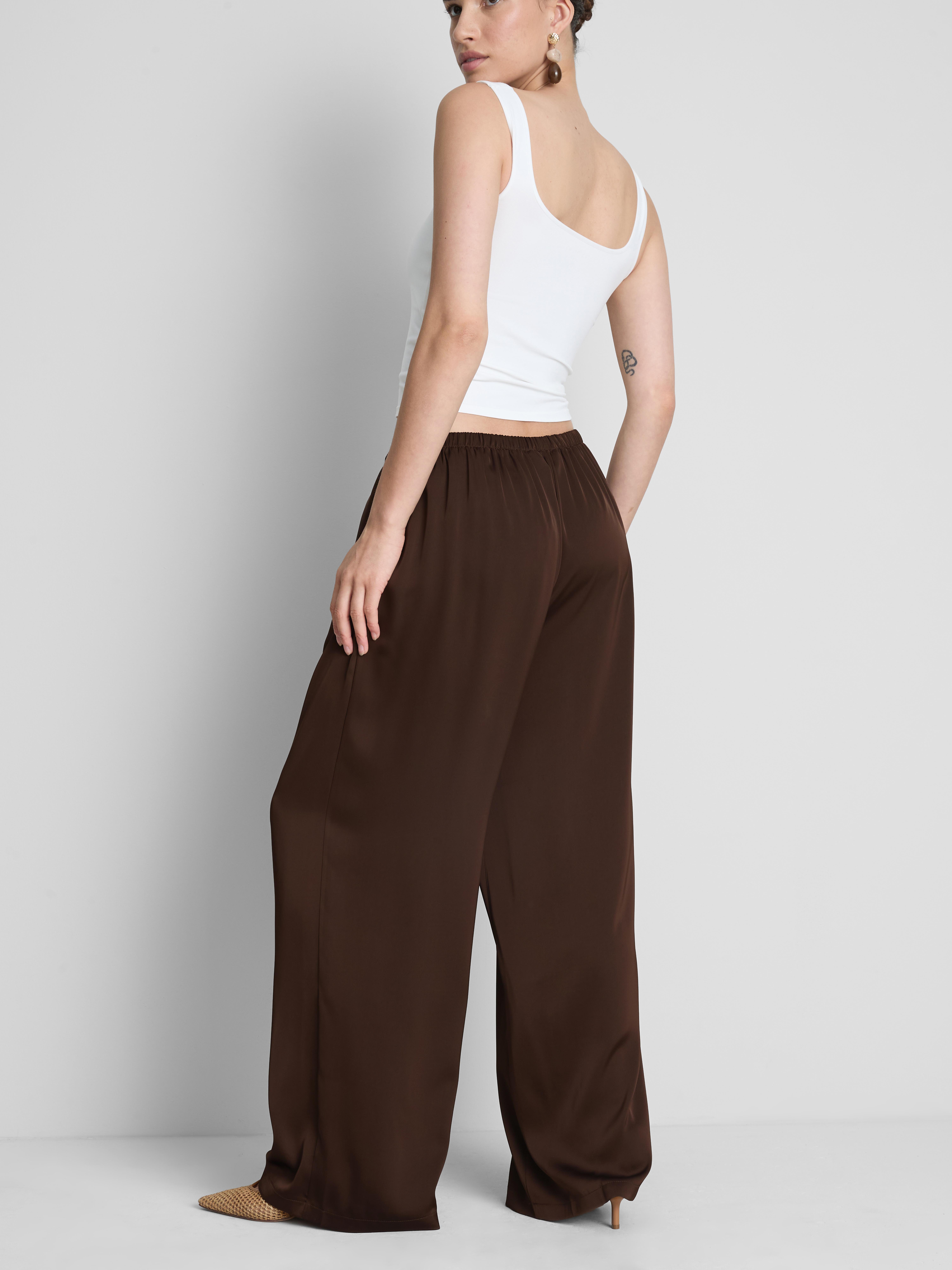 Wide Leg Satin Pants