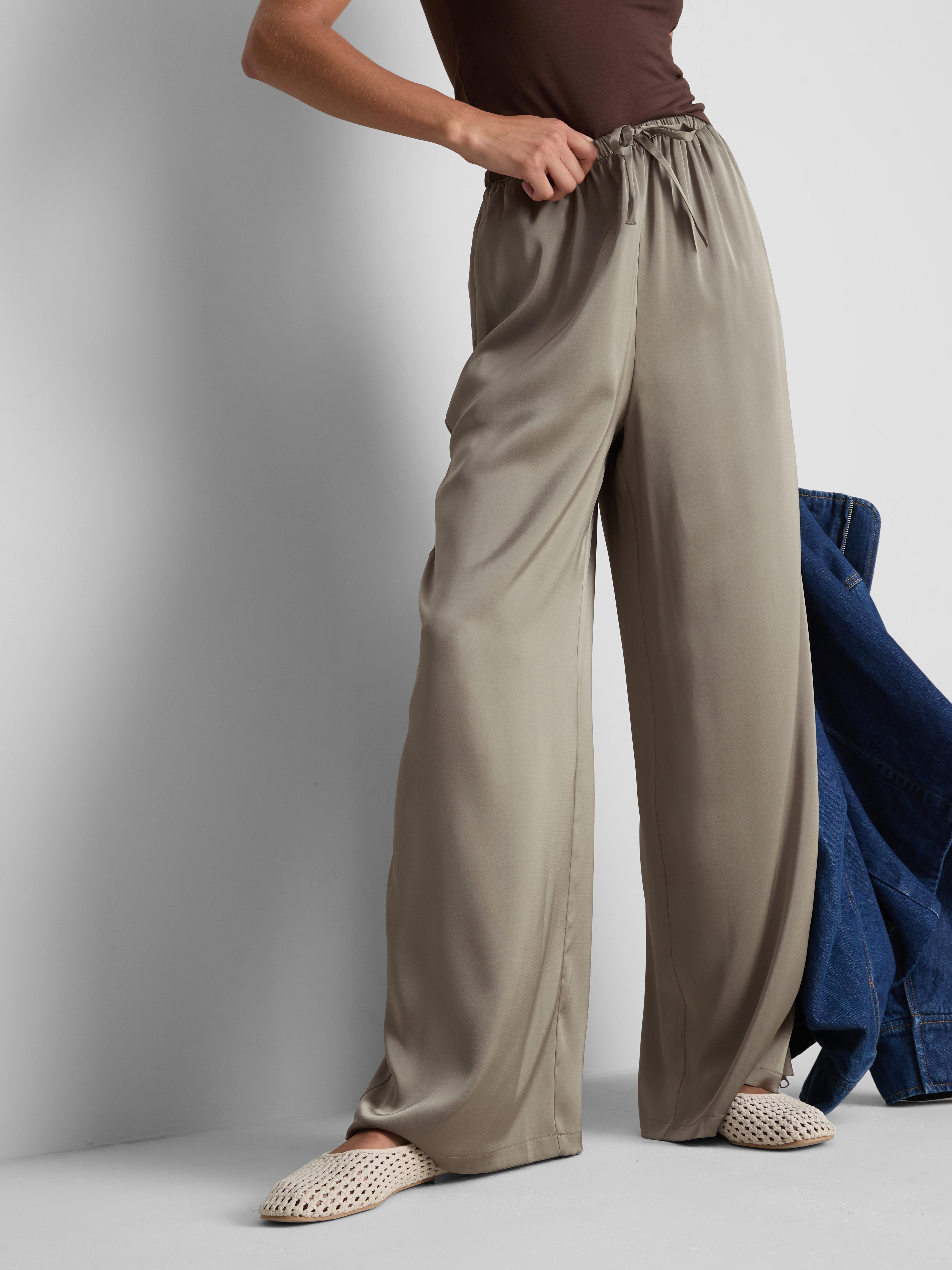 Wide Leg Satin Pants