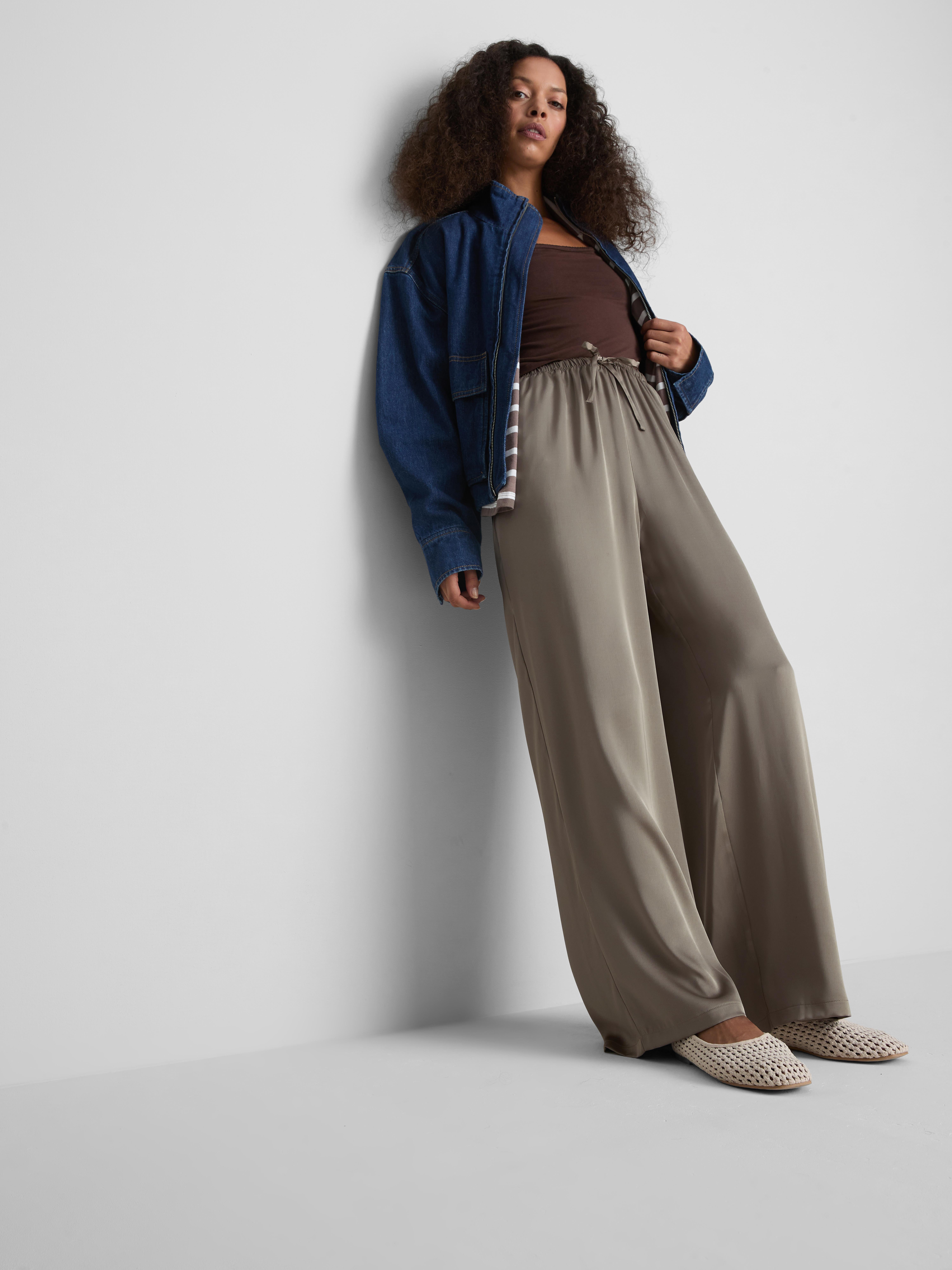 Wide Leg Satin Pants