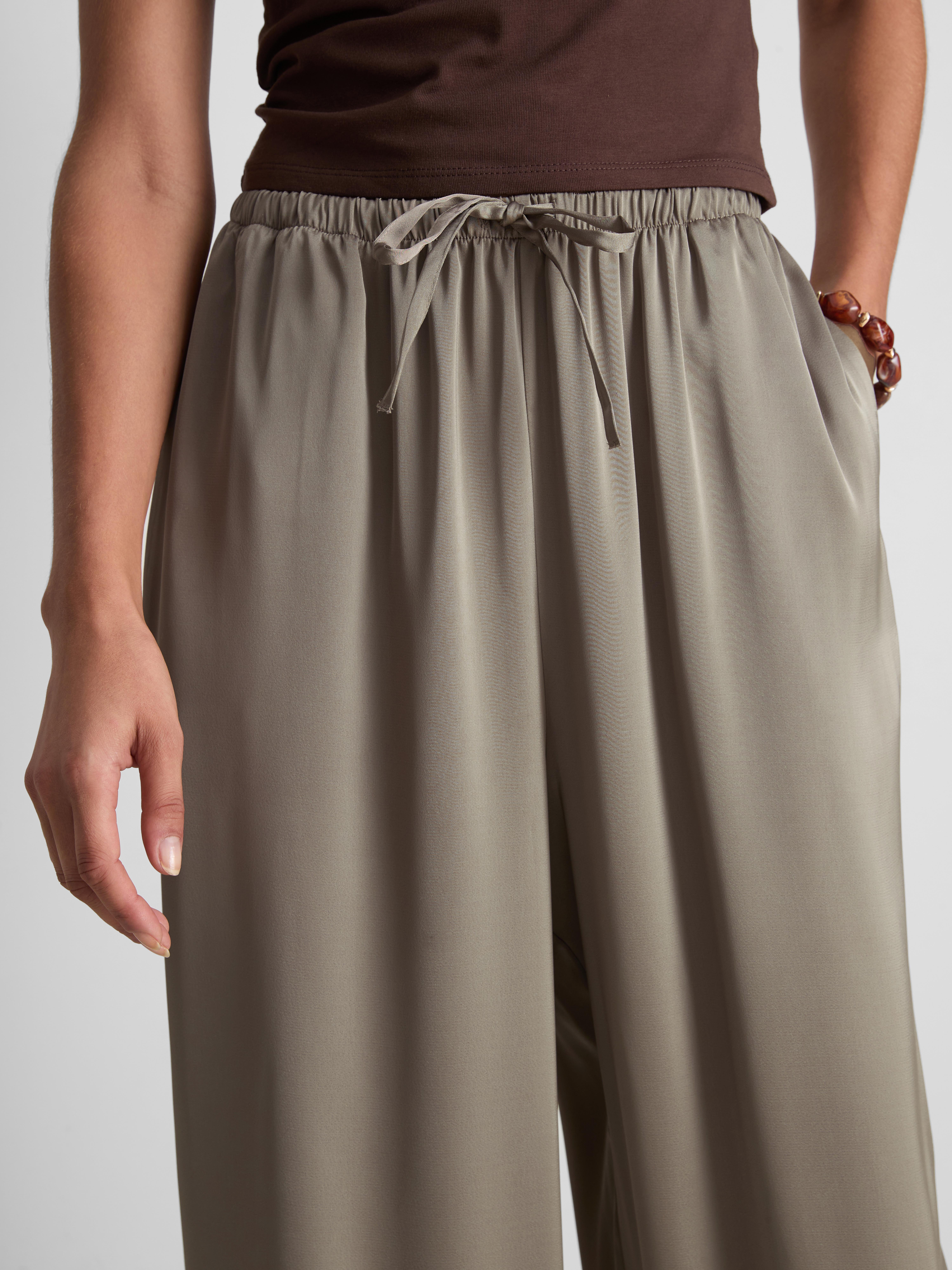 Wide Leg Satin Pants