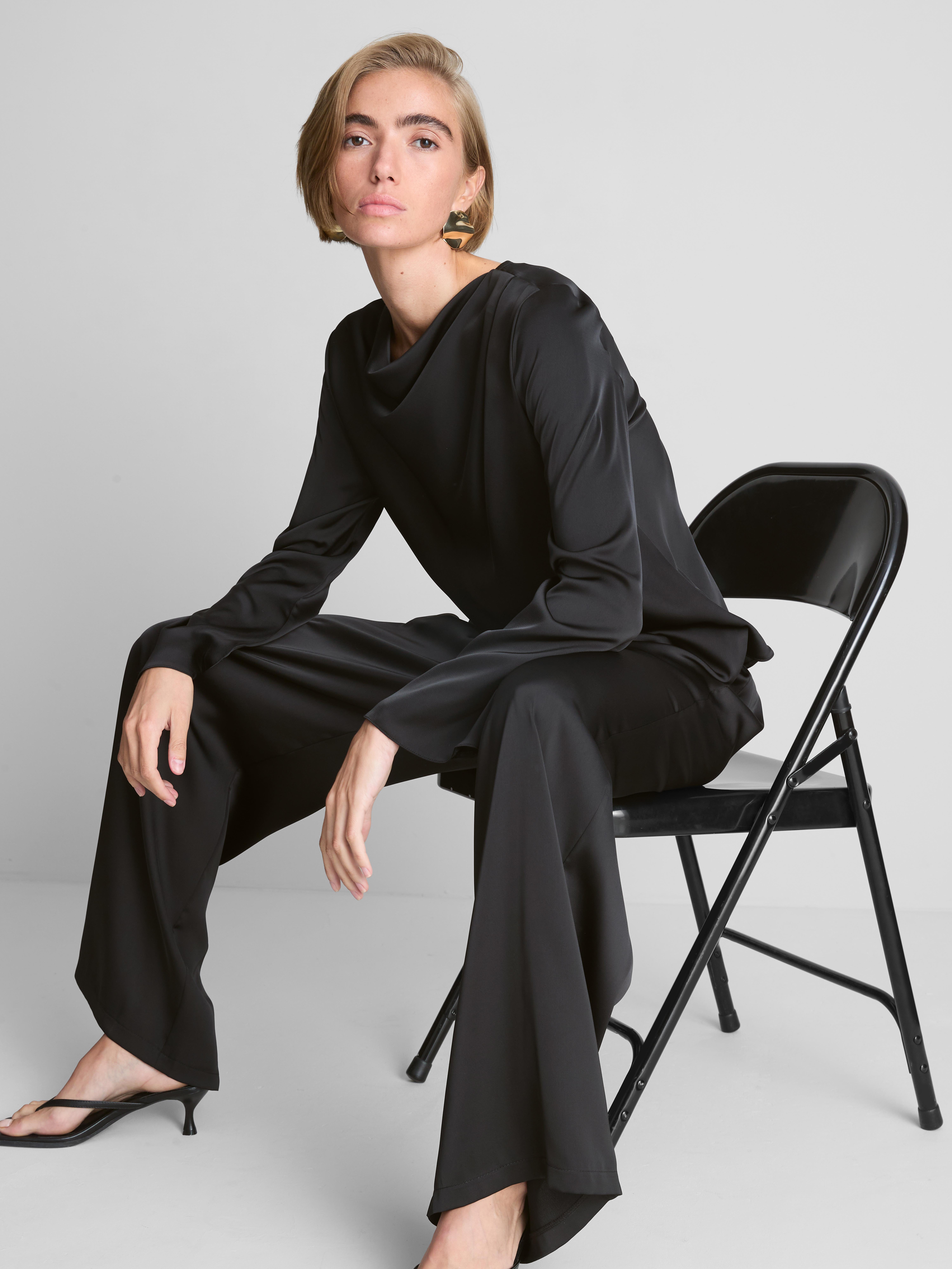Womens Black Wide Leg Satin Trousers | Primark
