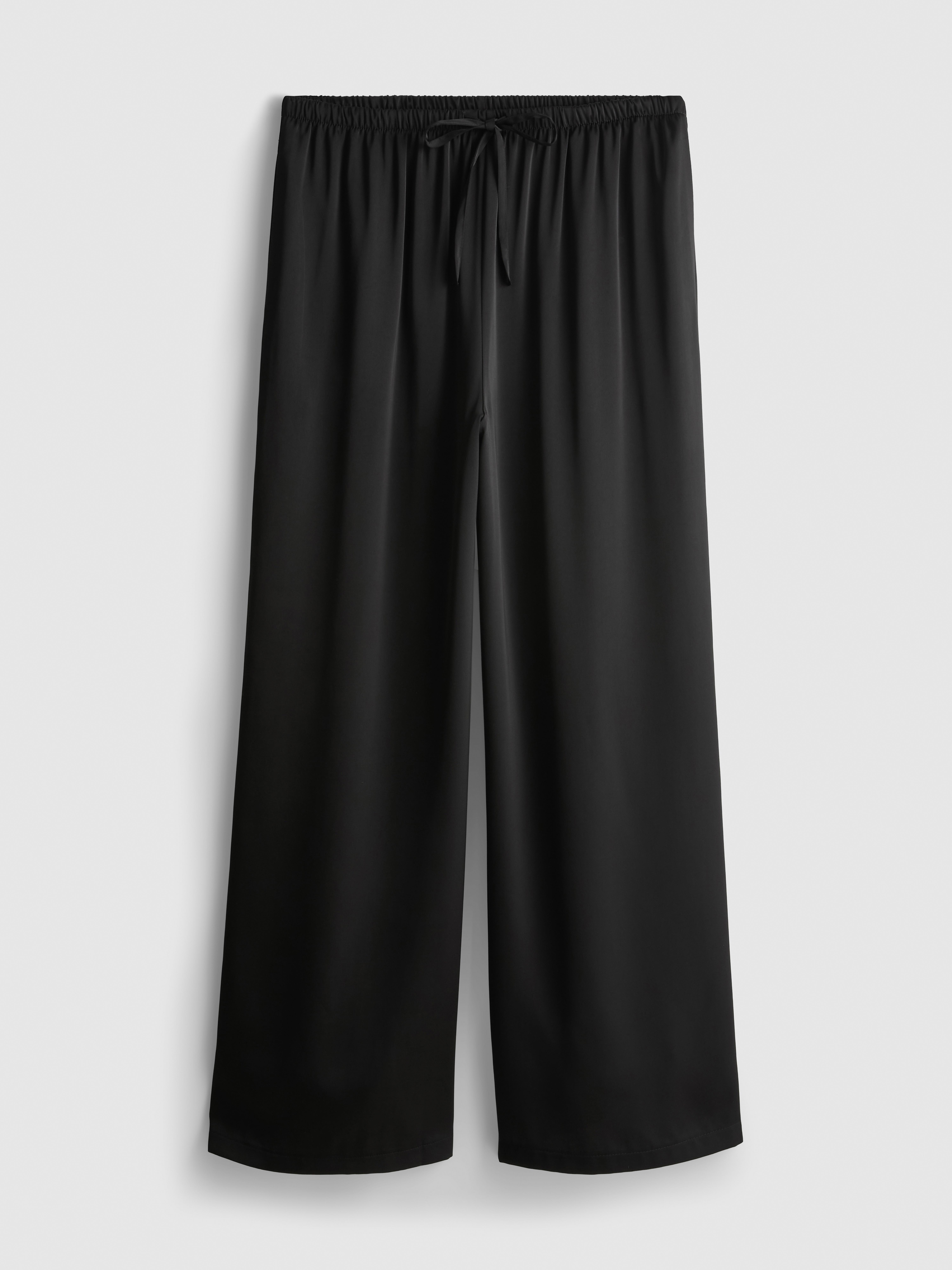 Womens Black Wide Leg Satin Trousers | Primark