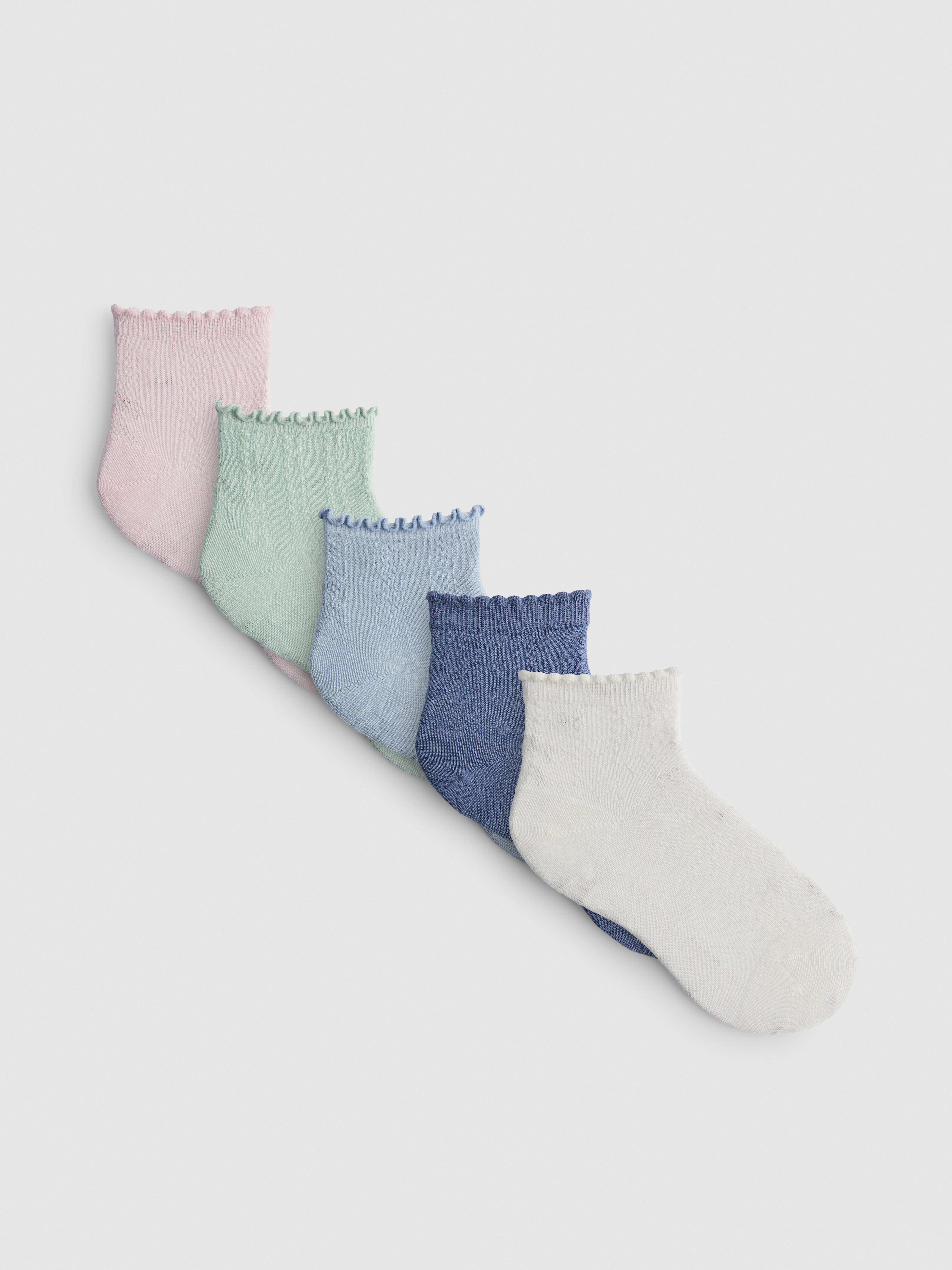 5pk Cotton Rich Textured Quarter Socks