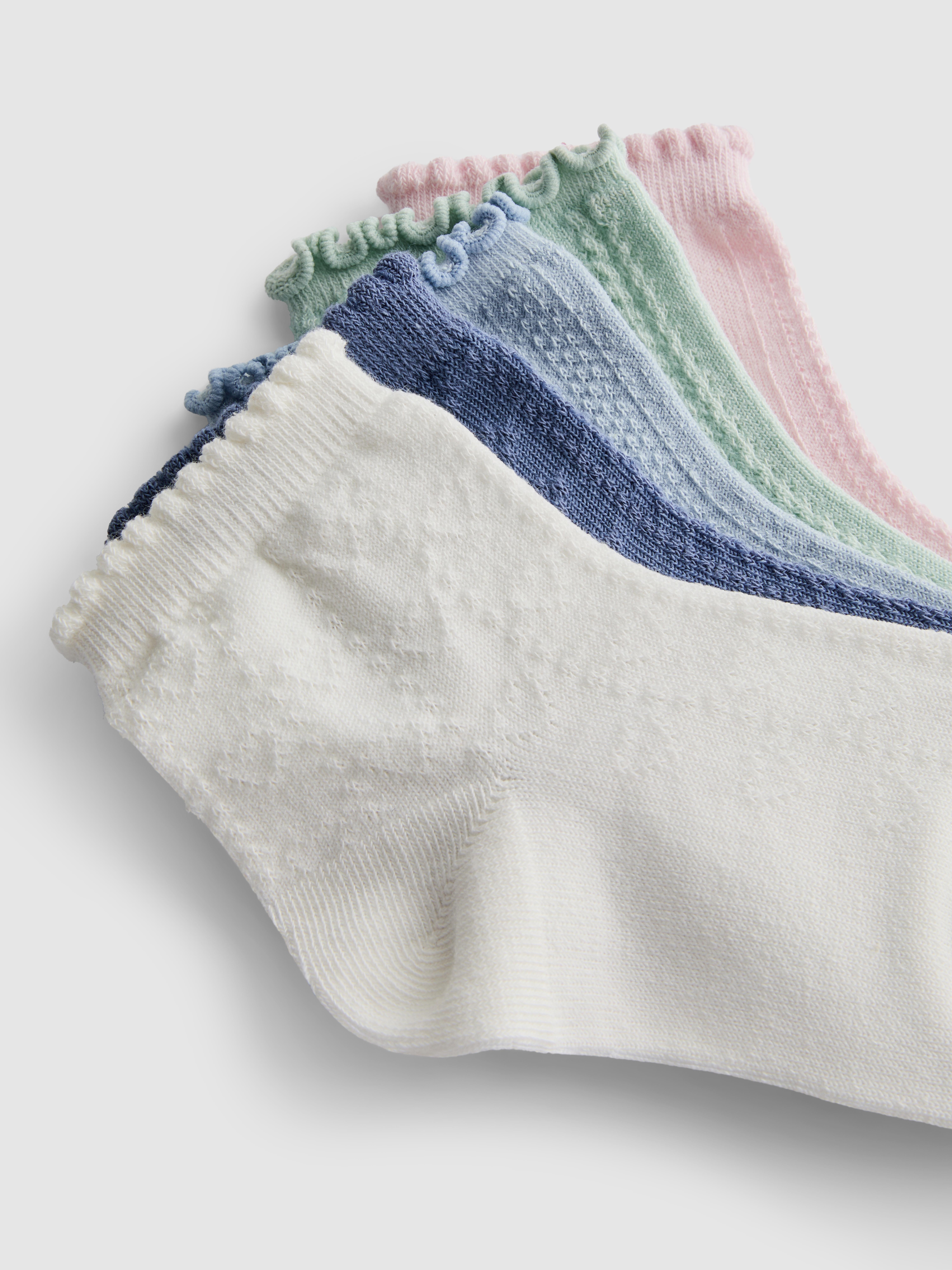 5pk Cotton Rich Textured Quarter Socks