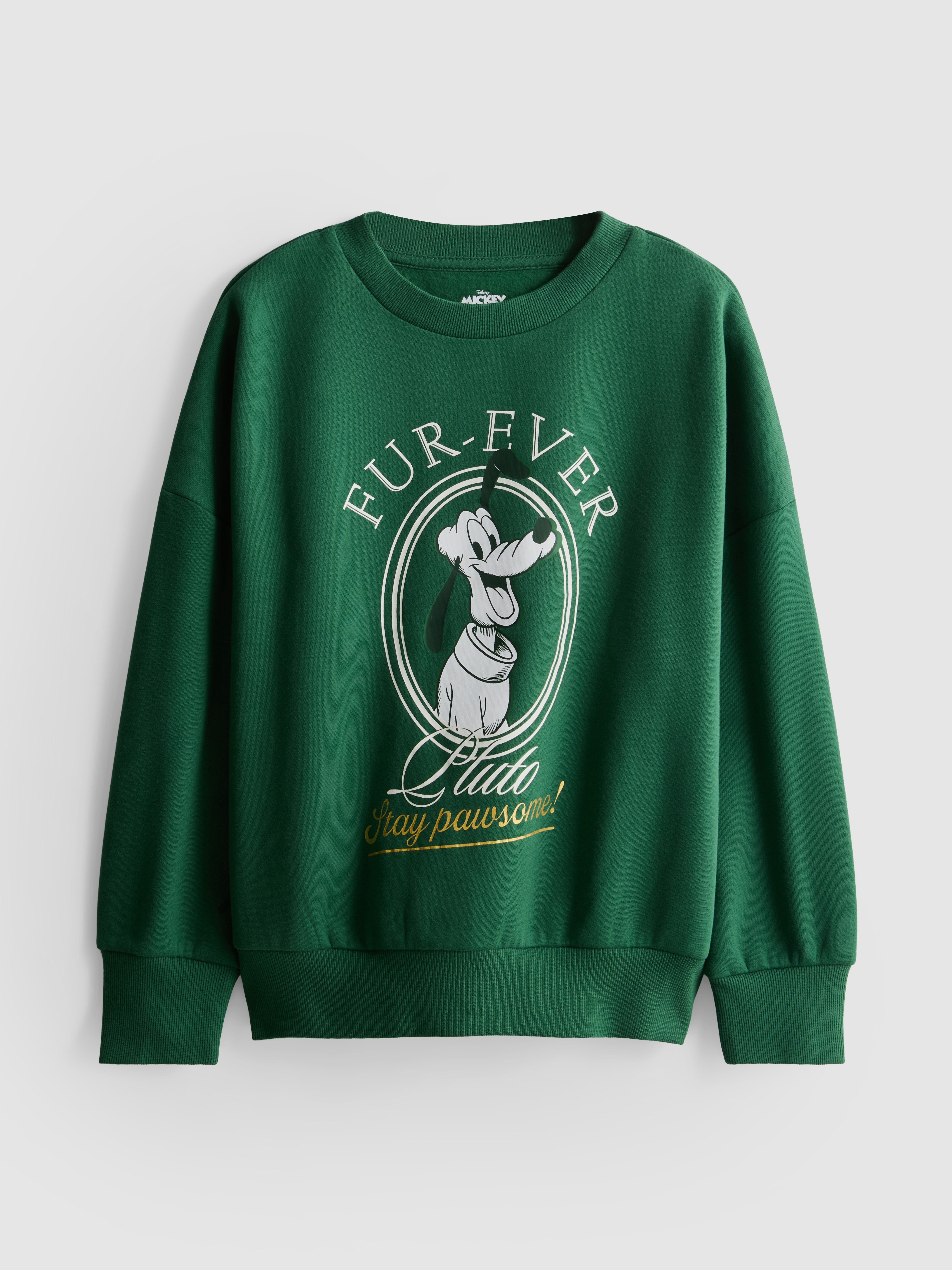 Girls Dark Green 7-15yrs | Disney's Pluto Sweatshirt | Primark