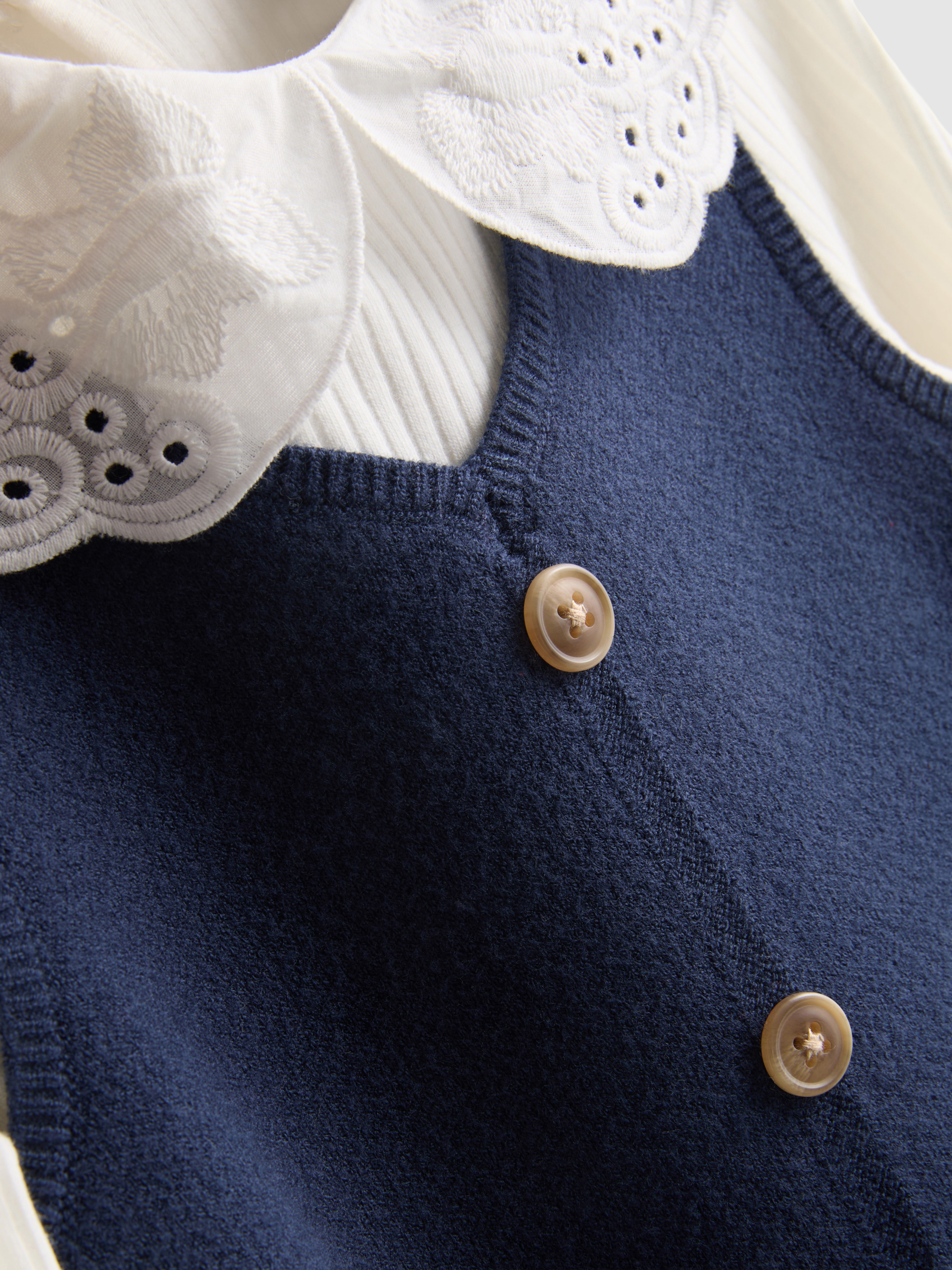 1-9yrs | Collared Top and Overall Dress Set