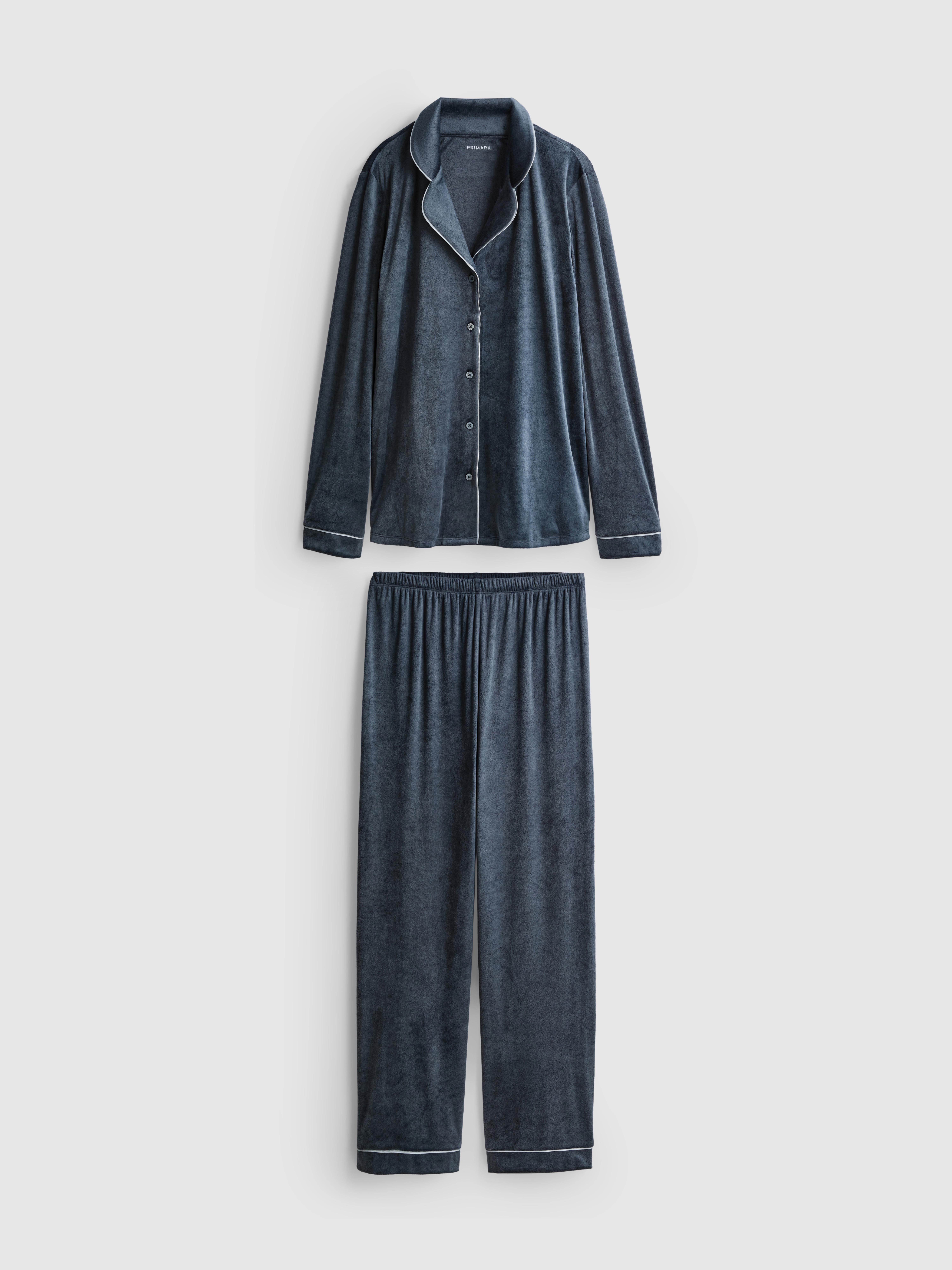Piped Plush Boyfriend Pajamas