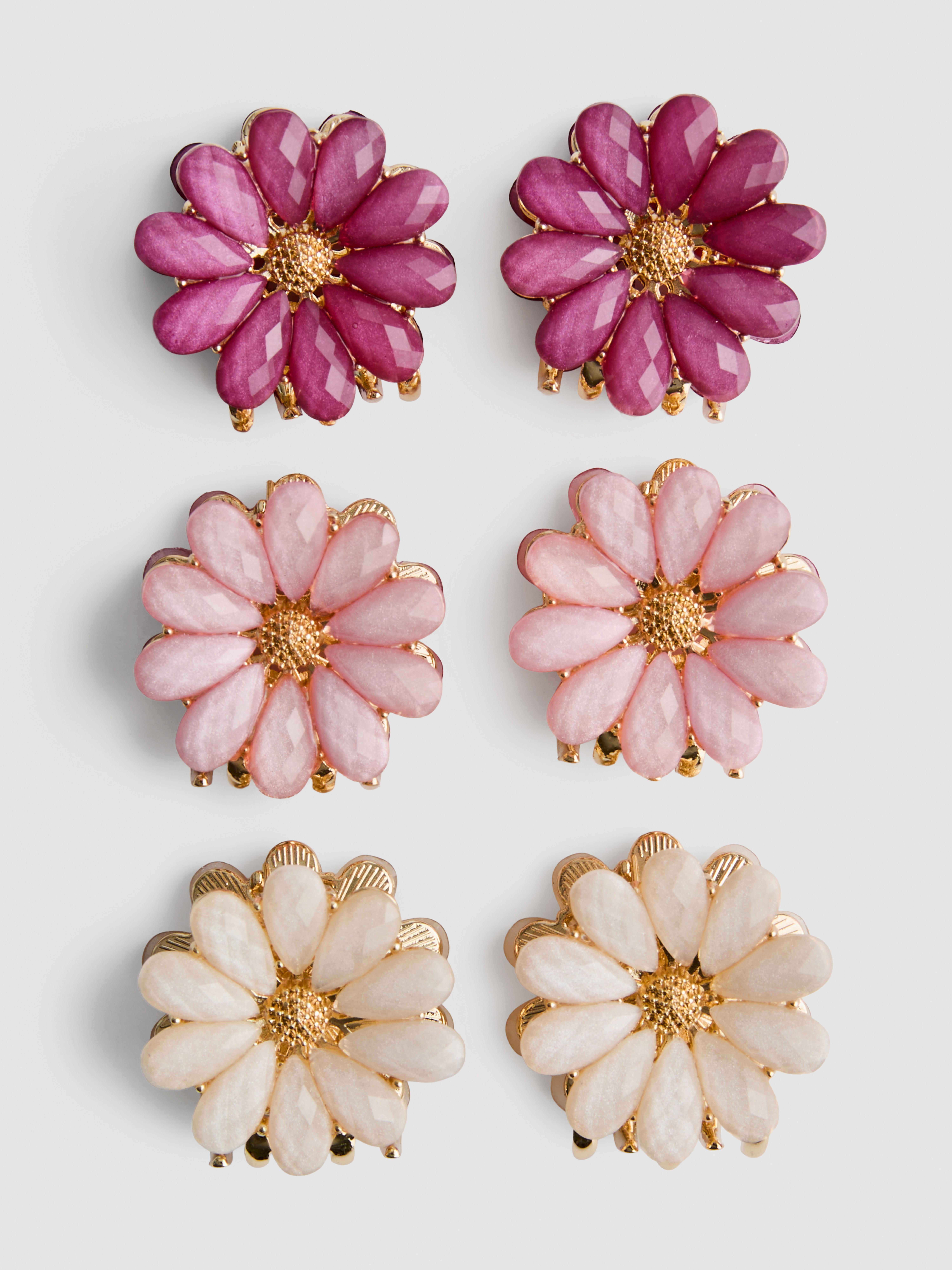 Bloemvormige haarspeldjes, set van 6