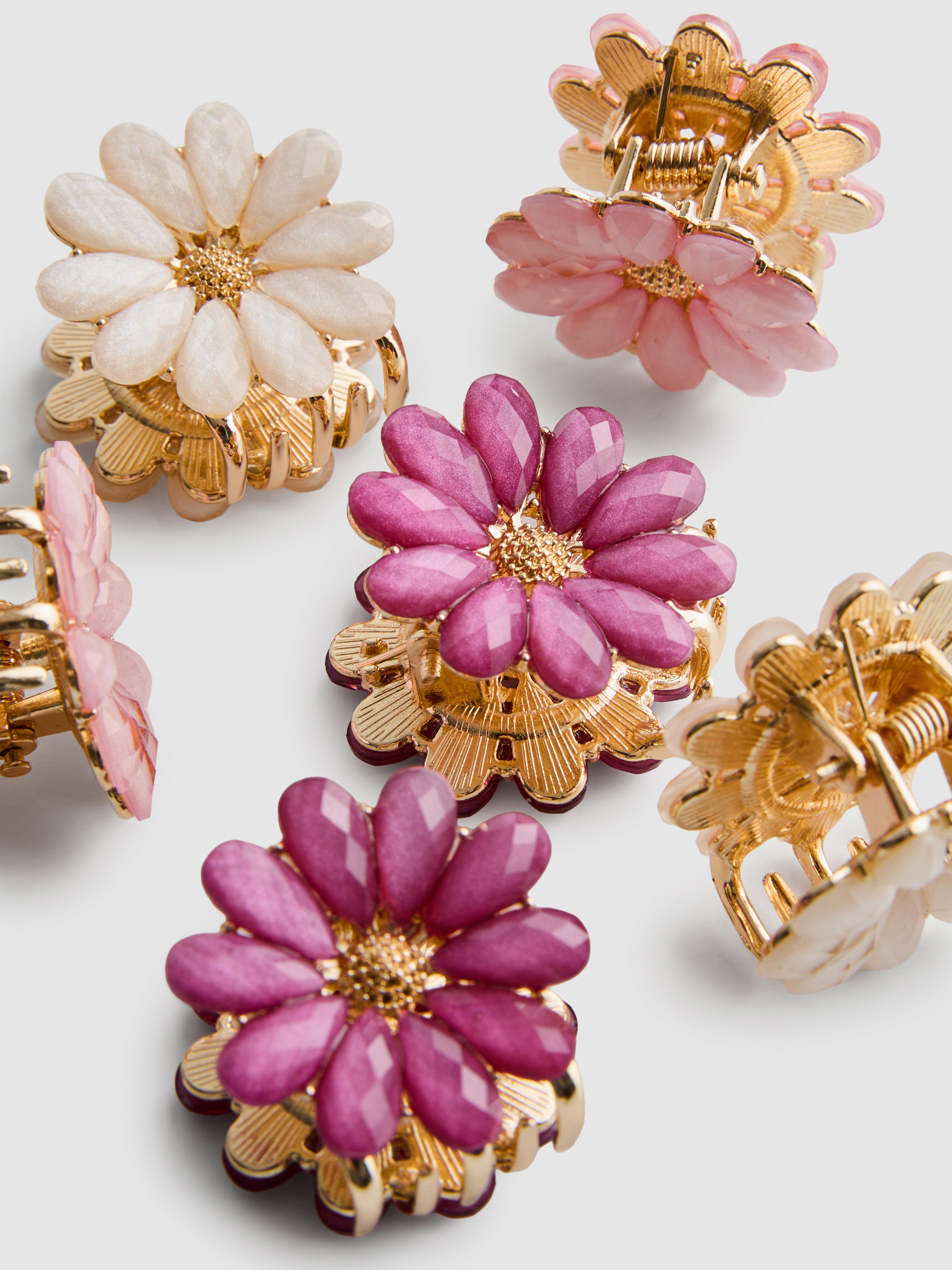 6pk Flower Hair Clips