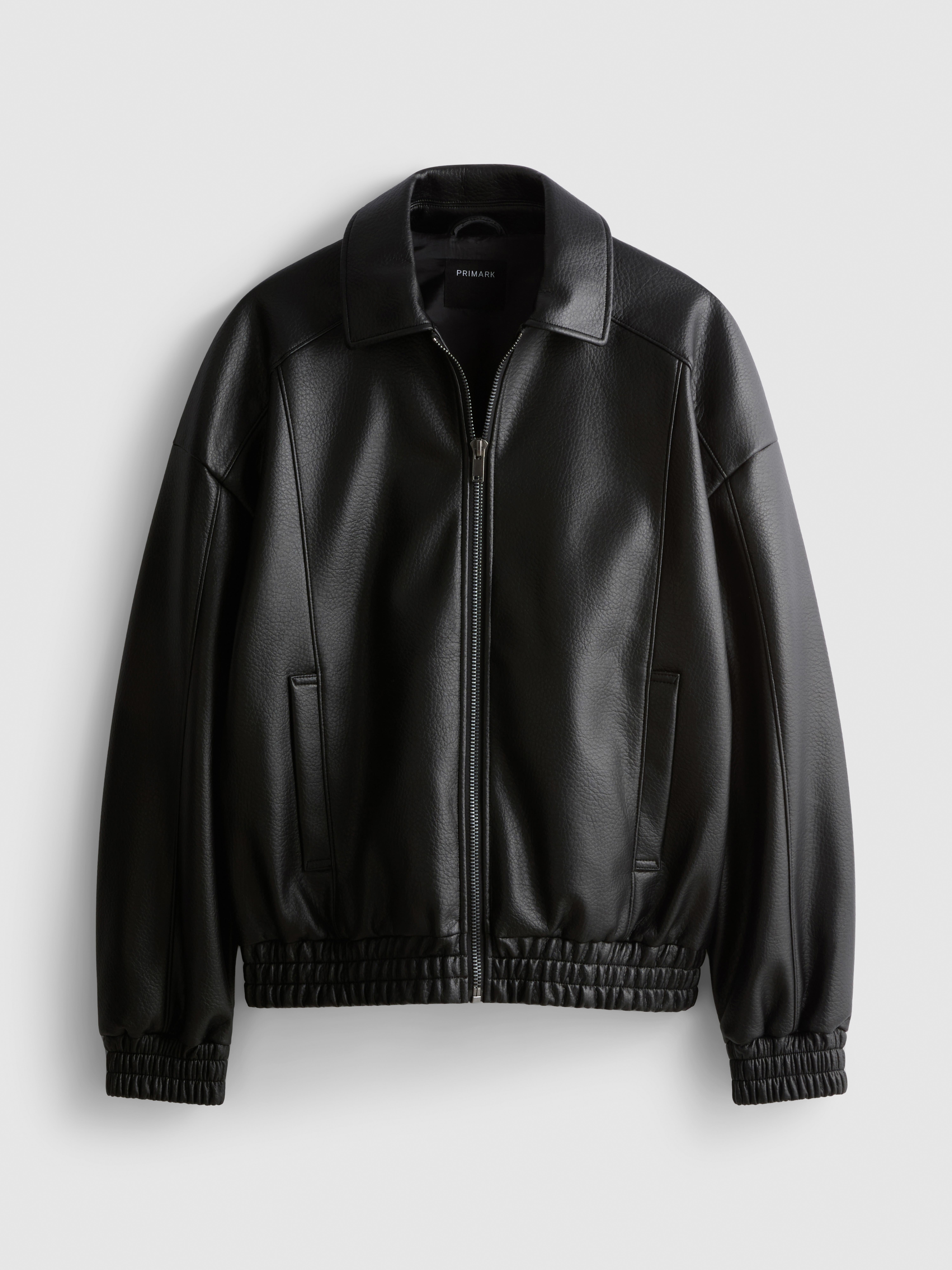Faux Leather Bomber Jacket