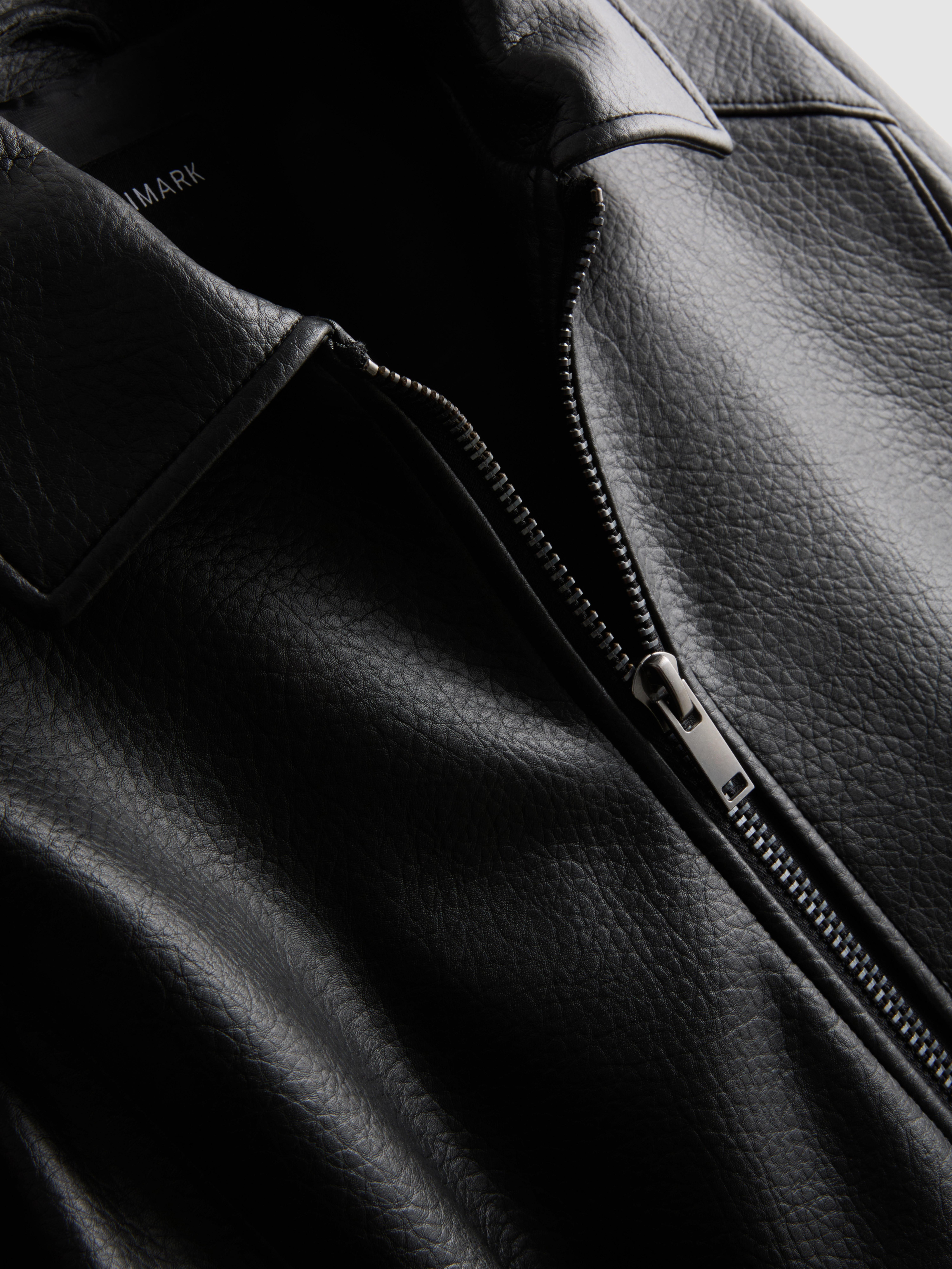 Faux Leather Bomber Jacket