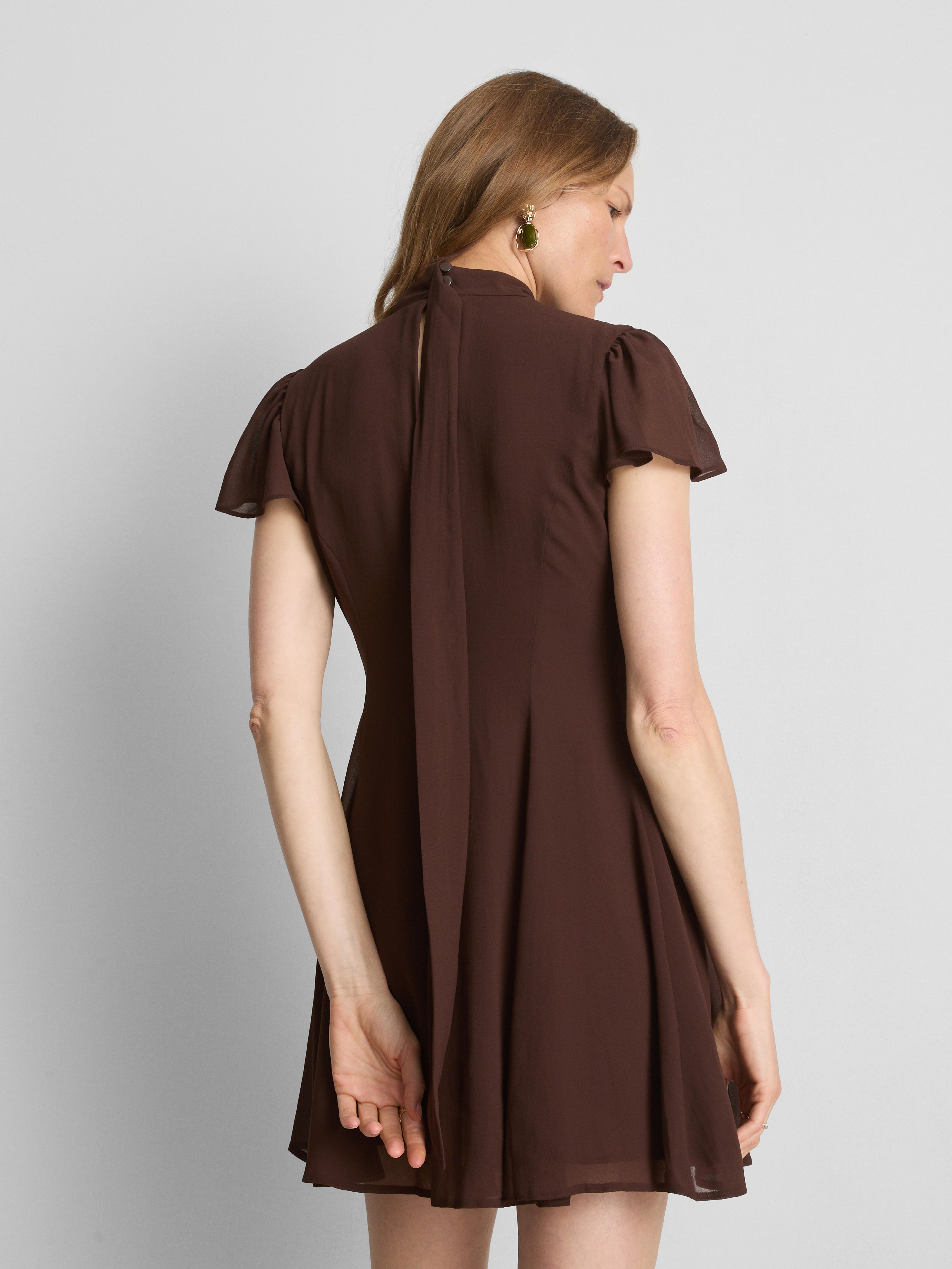 Chiffon Tie Back Mini Dress