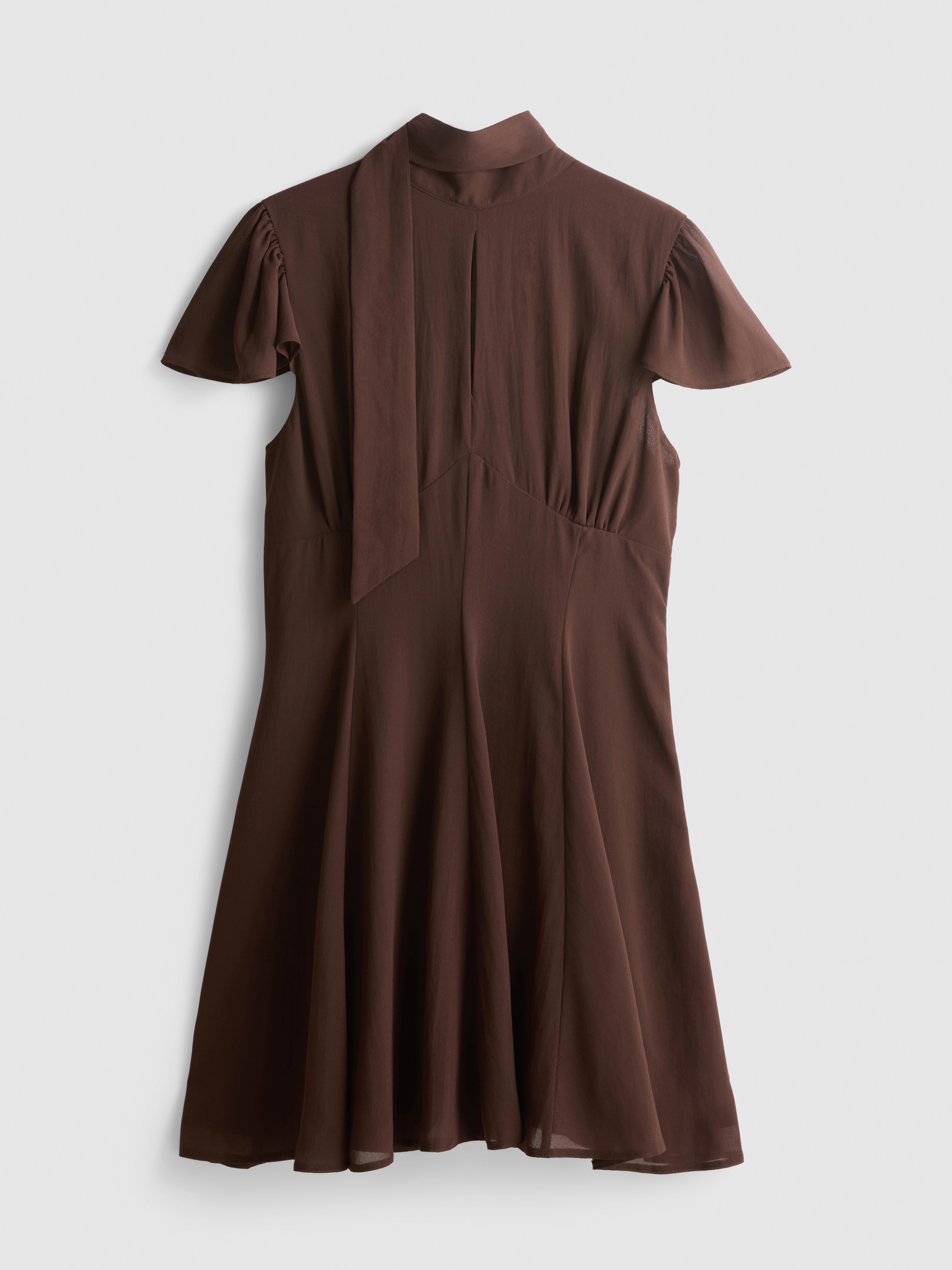 Chiffon Tie Back Mini Dress
