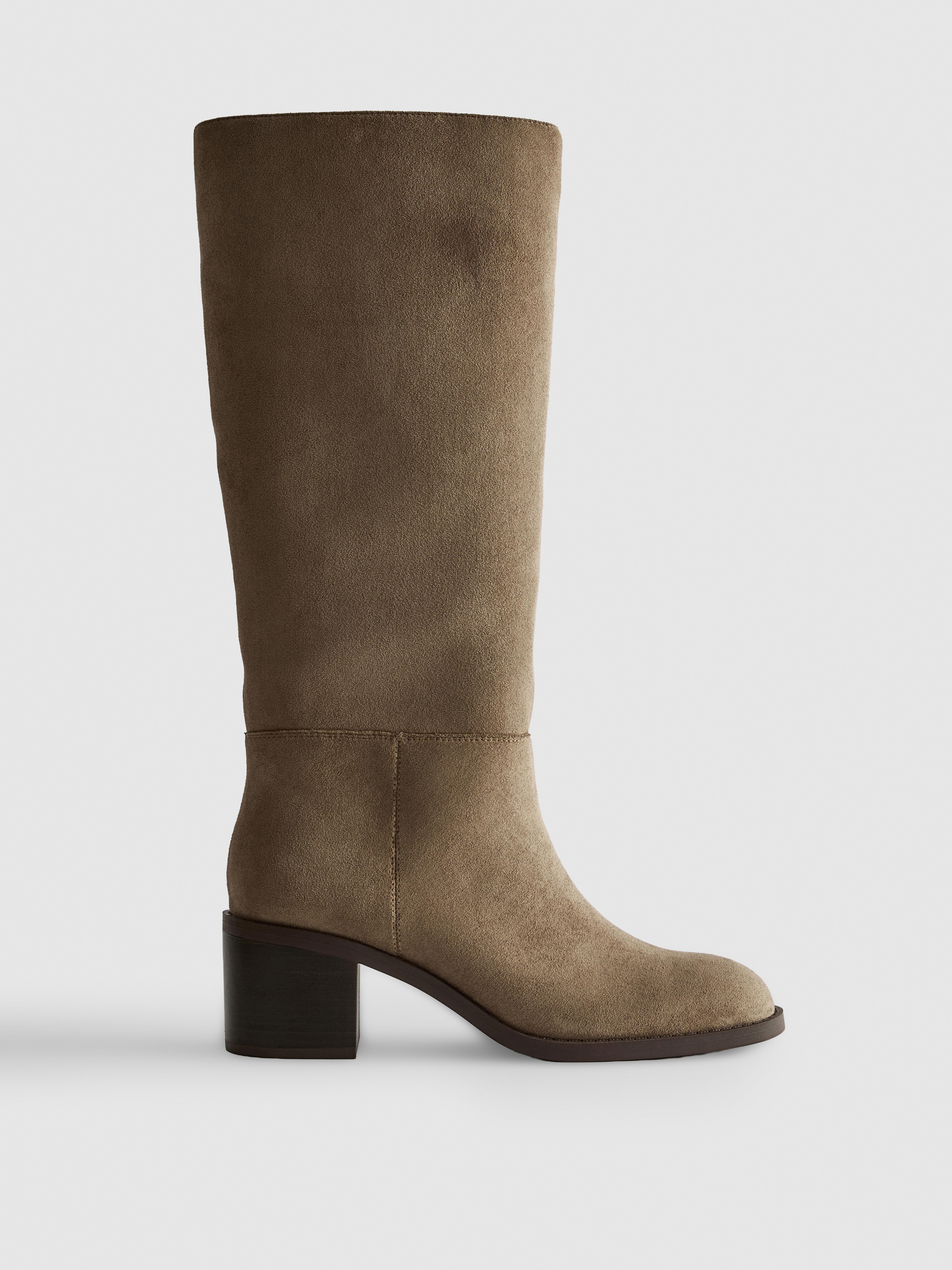 Faux Suede Knee-High Boots