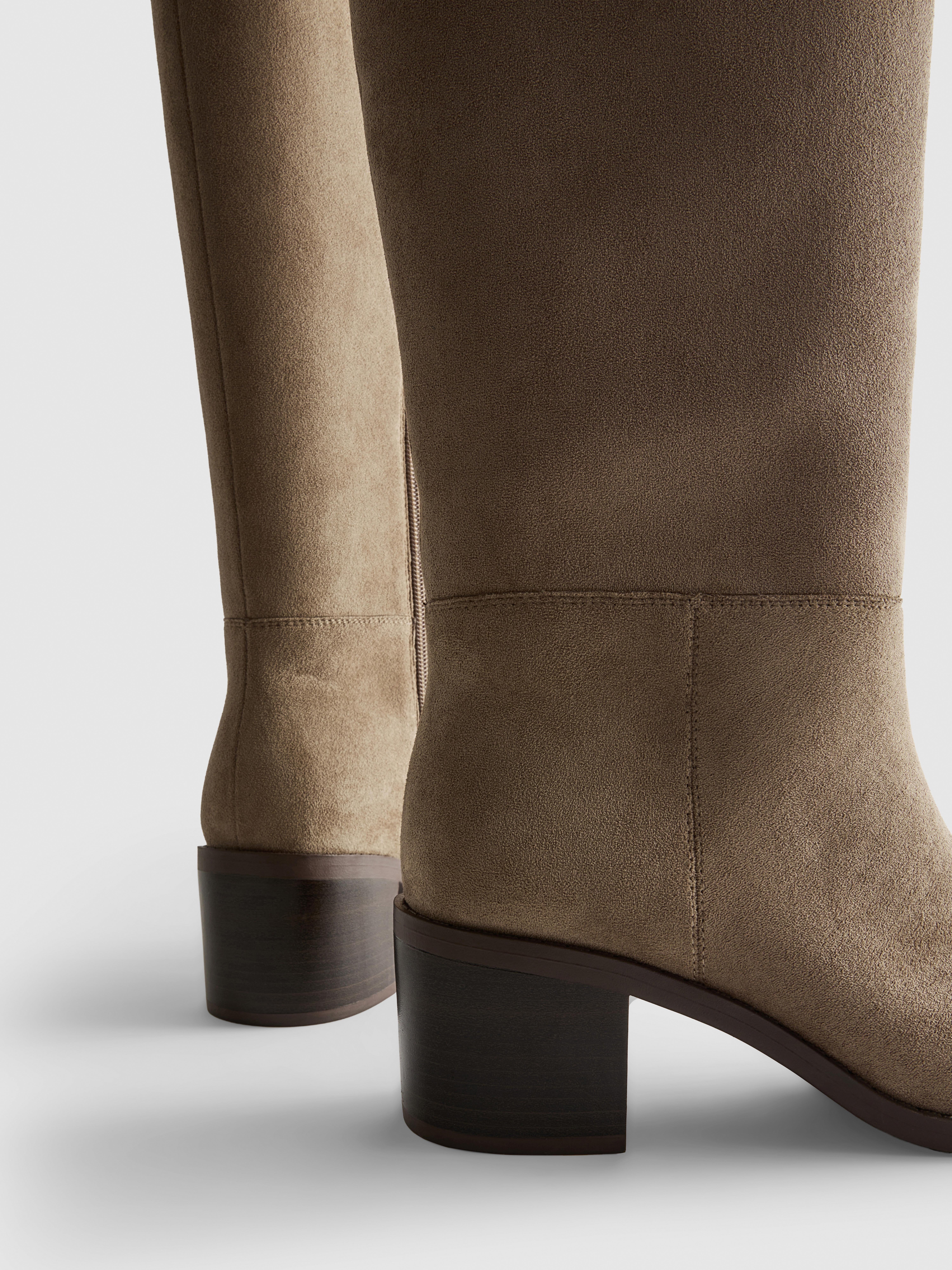 Faux Suede Knee-High Boots