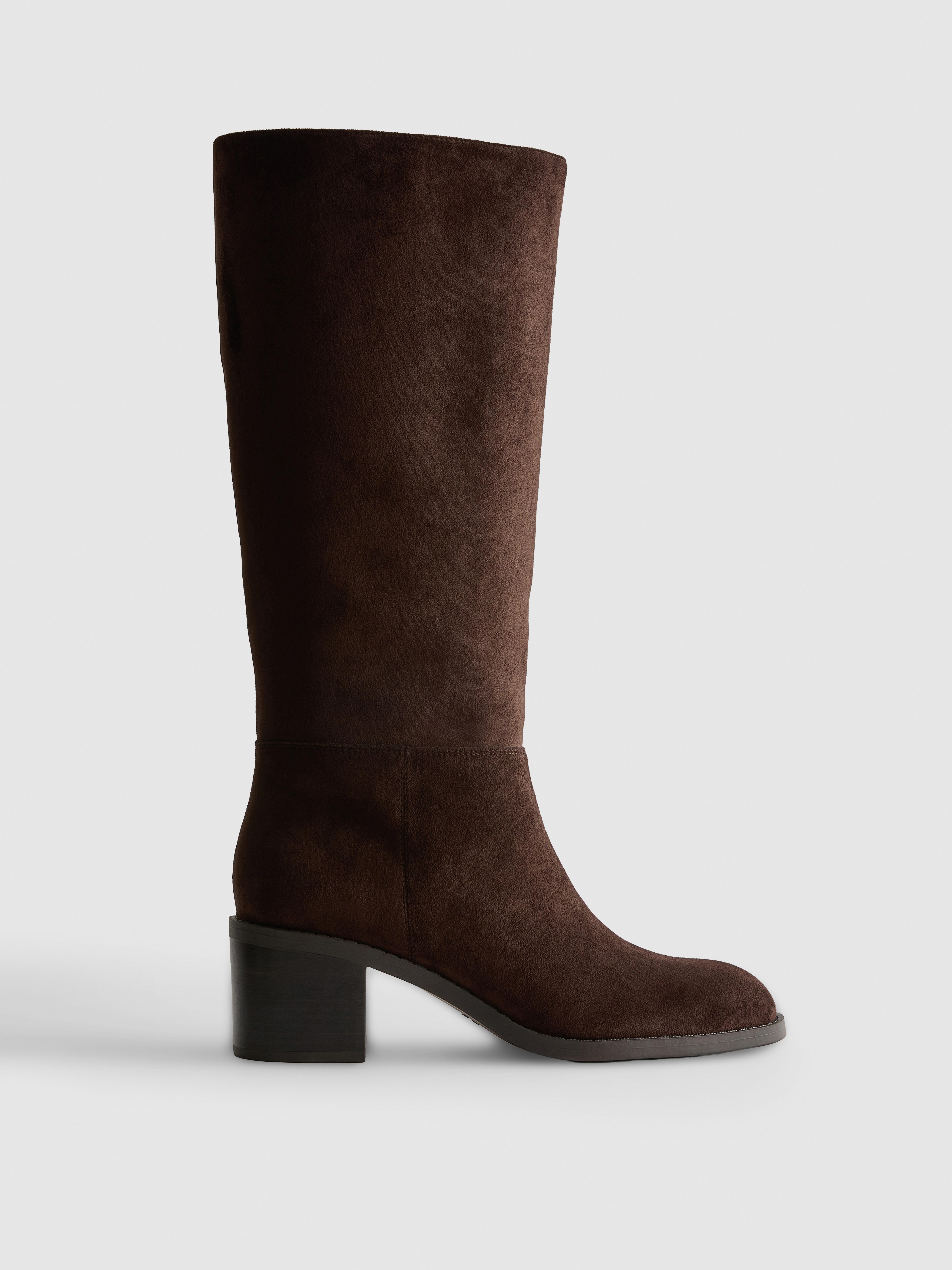 Faux Suede Knee-High Boots