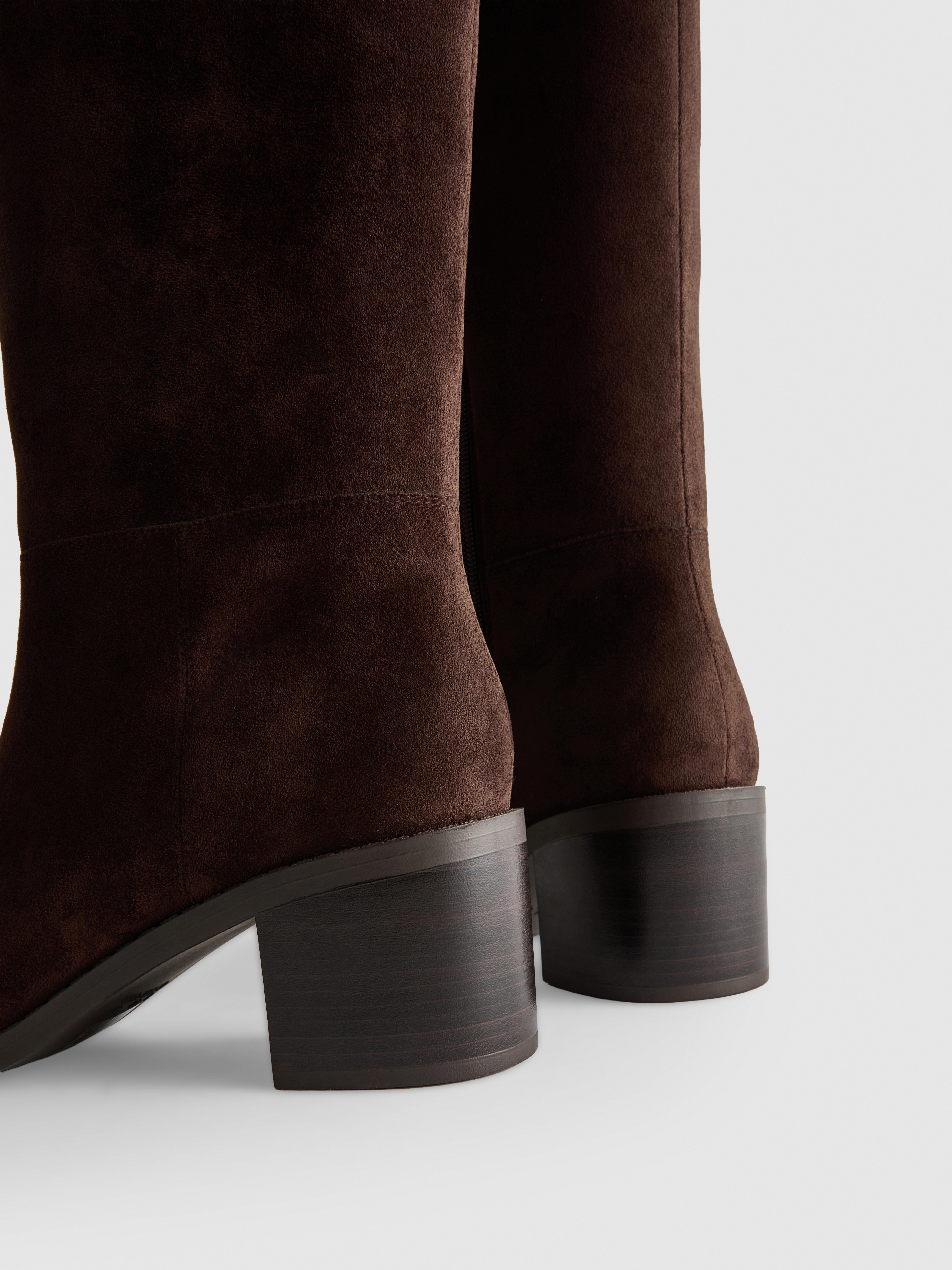Faux Suede Knee-High Boots