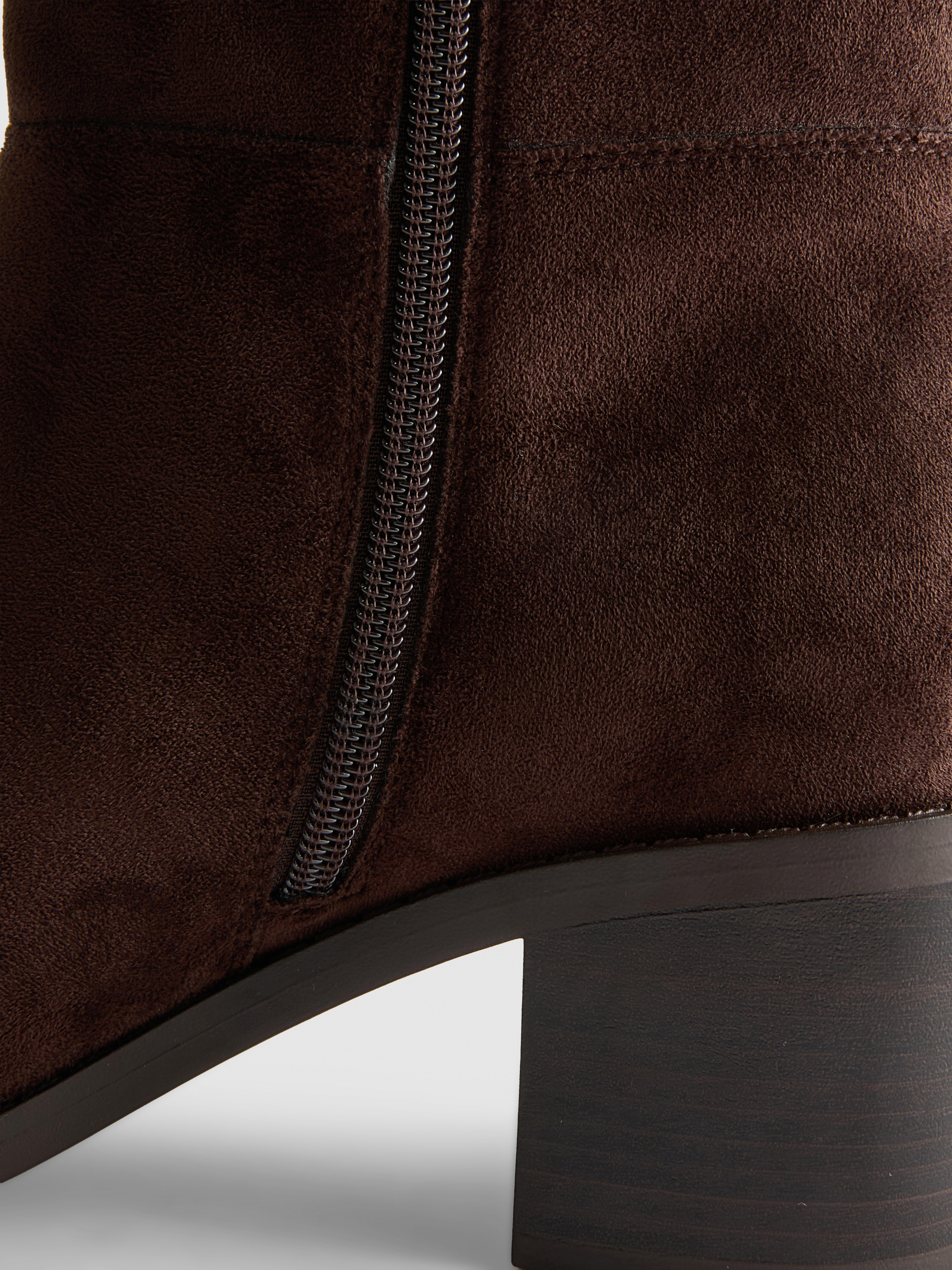 Faux Suede Knee-High Boots