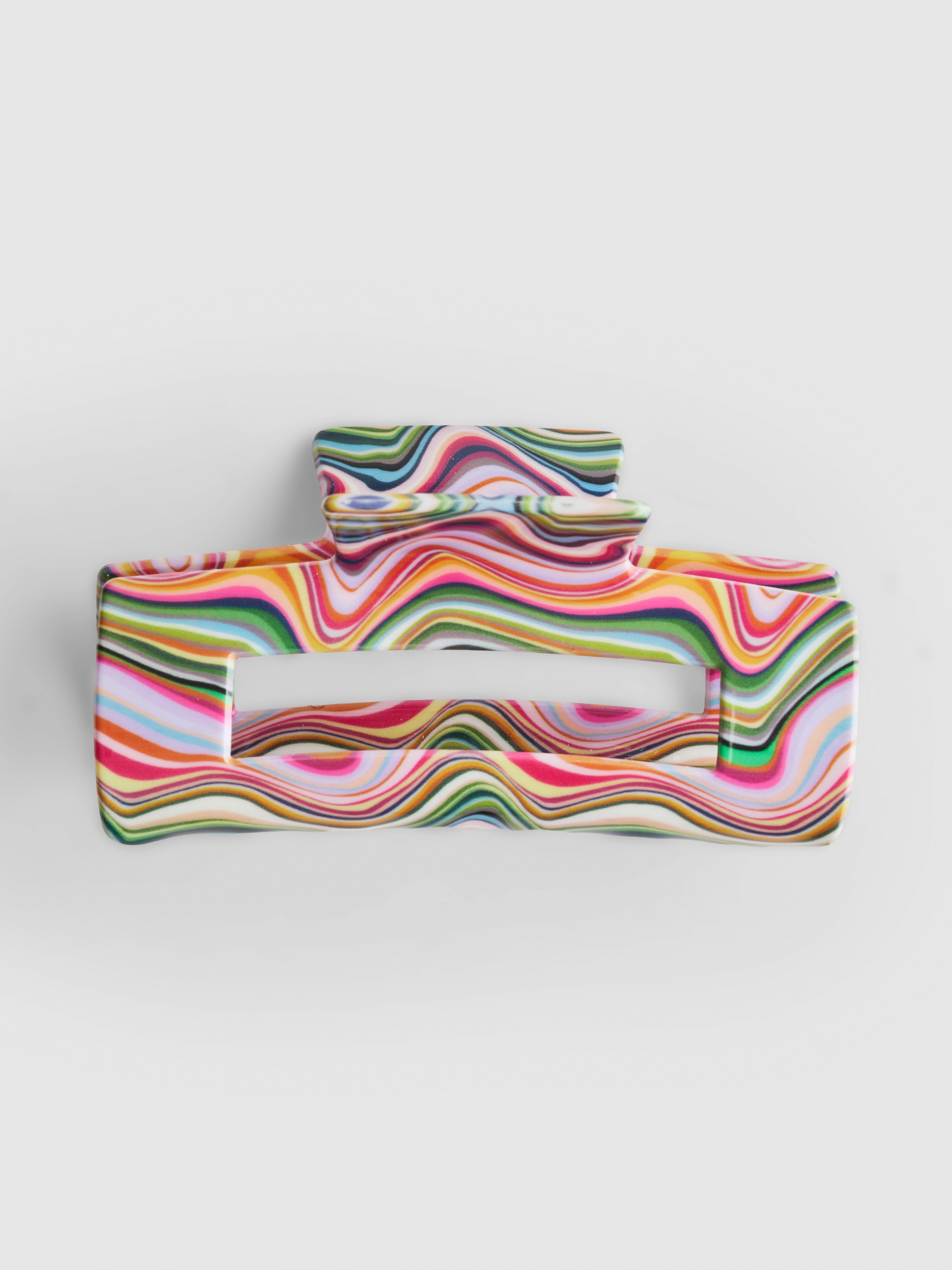 Pince à cheveux rectangulaire effet marbré