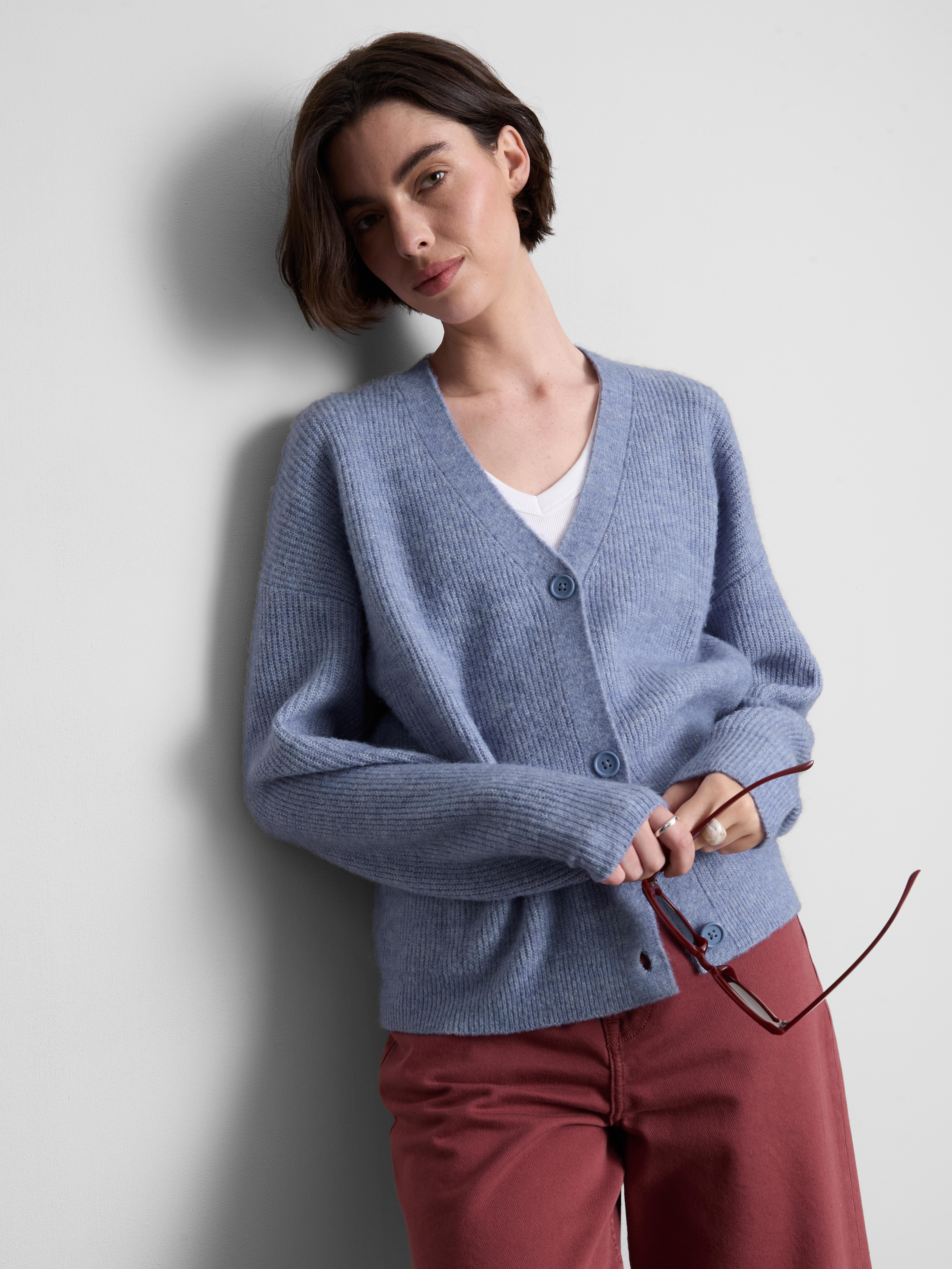 Soft Rib V-Neck Cardigan