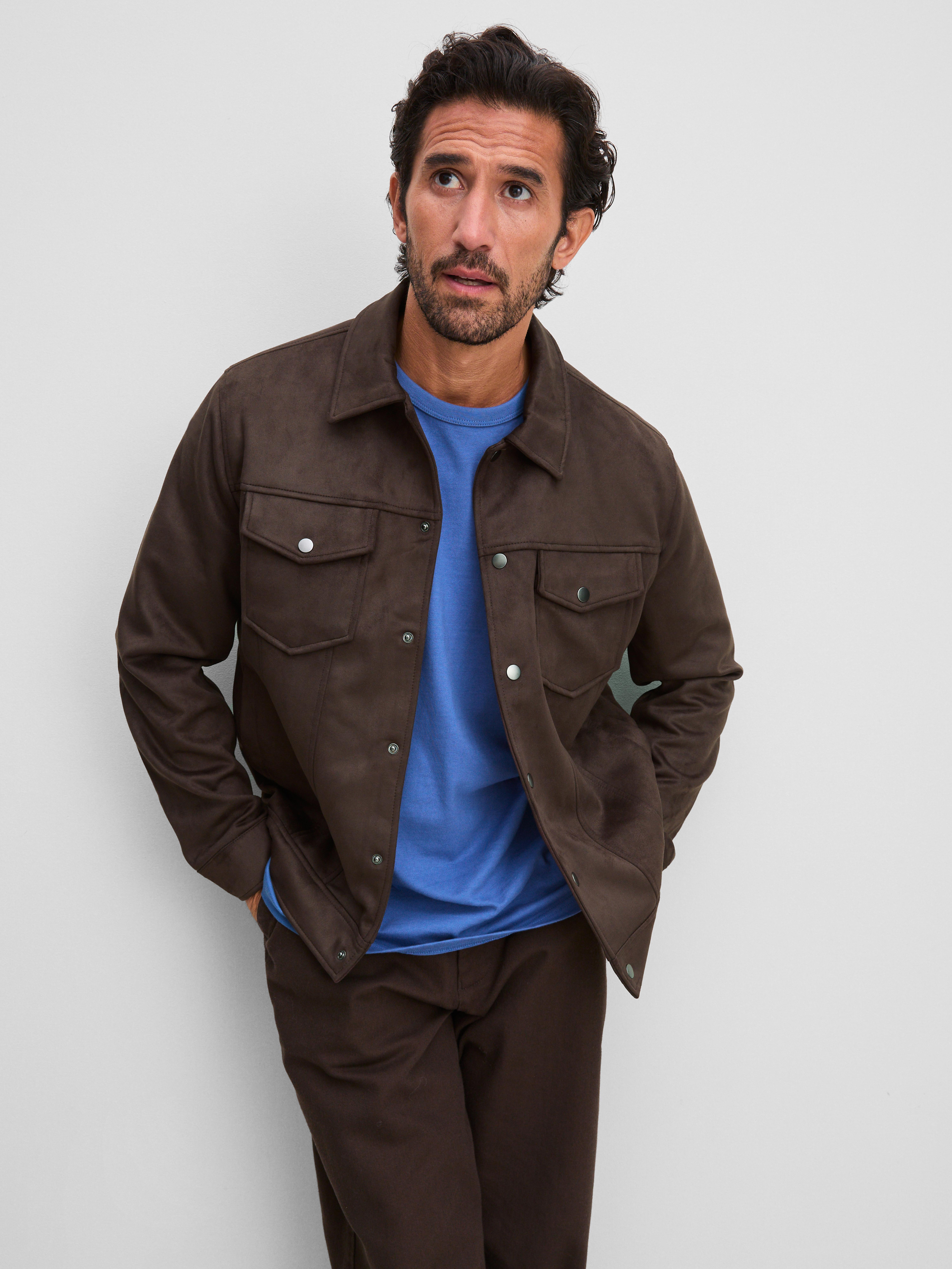 Faux Suede Trucker Jacket
