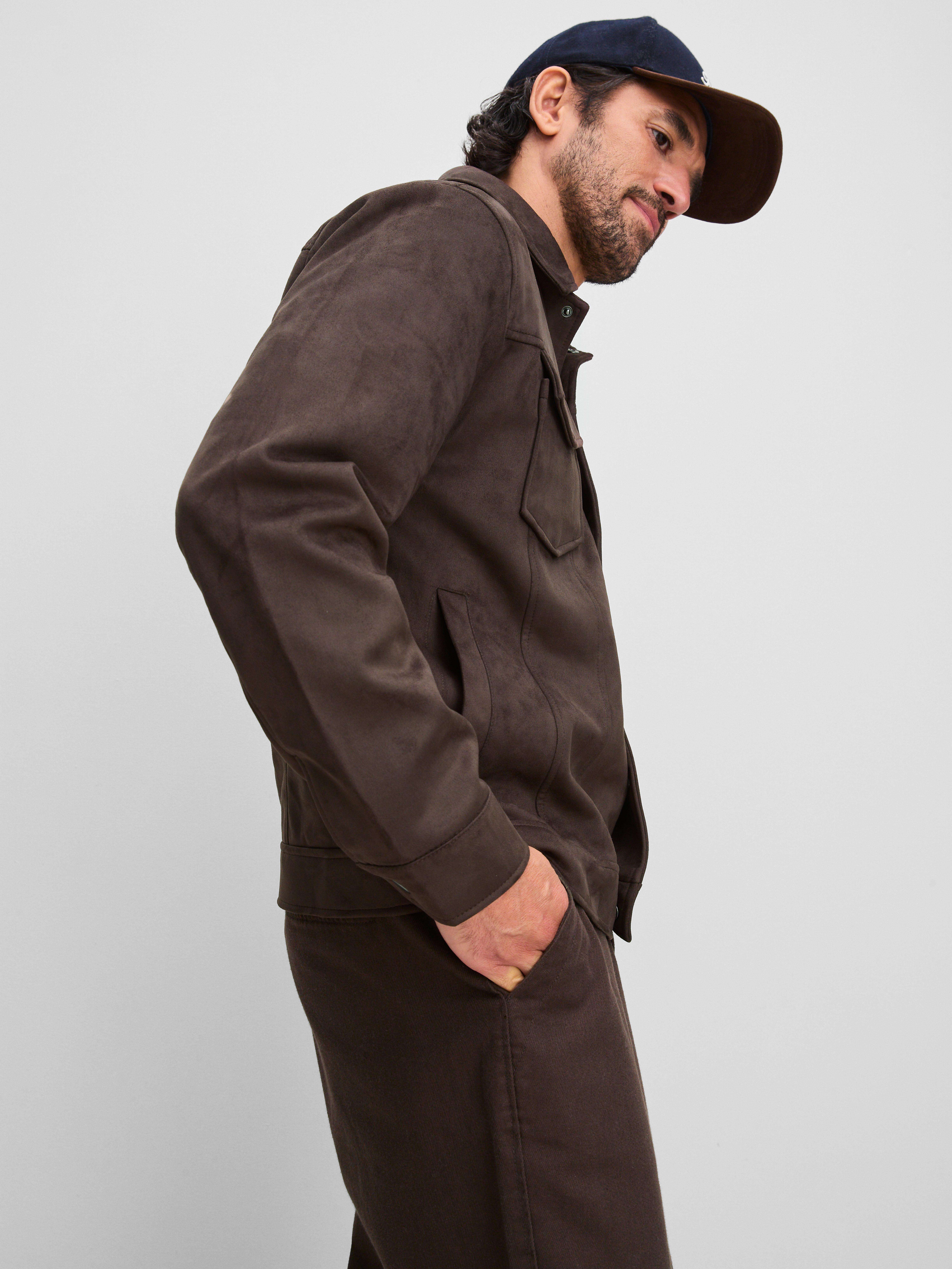 Faux Suede Trucker Jacket