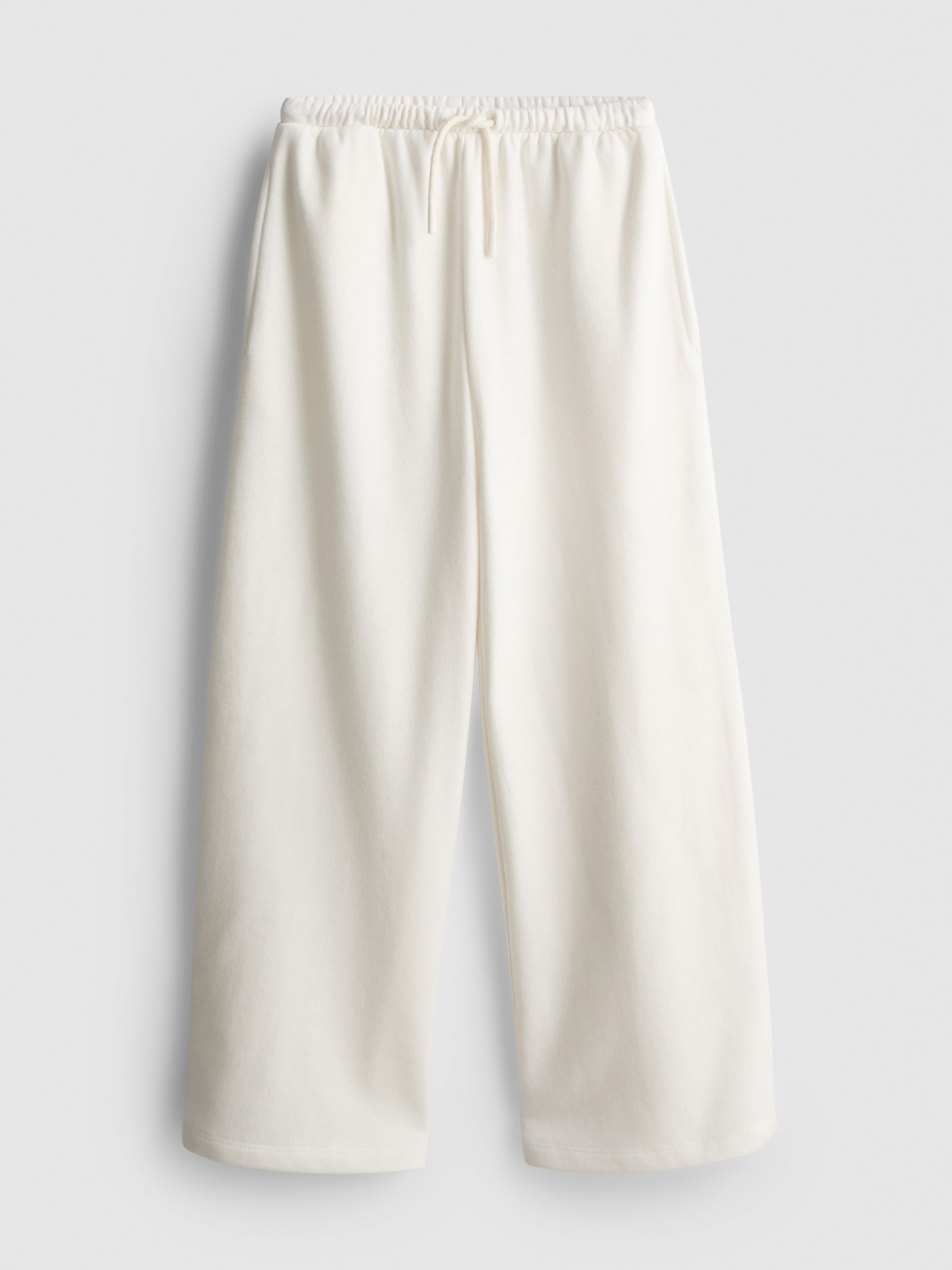 7-15yrs | Cotton Rich Wide Leg Joggers Ecru