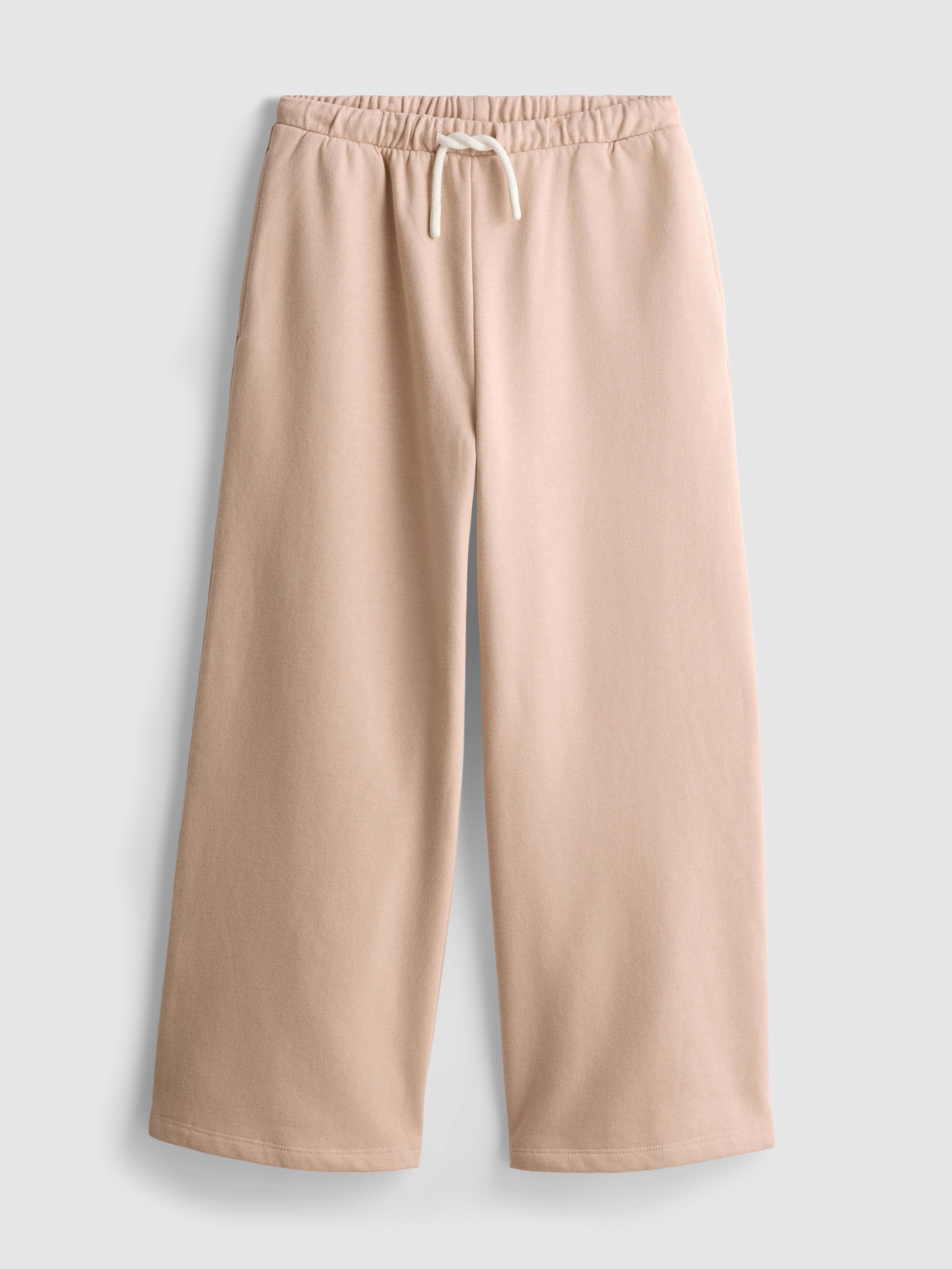 7-15yrs | Cotton Rich Wide Leg Joggers Tan