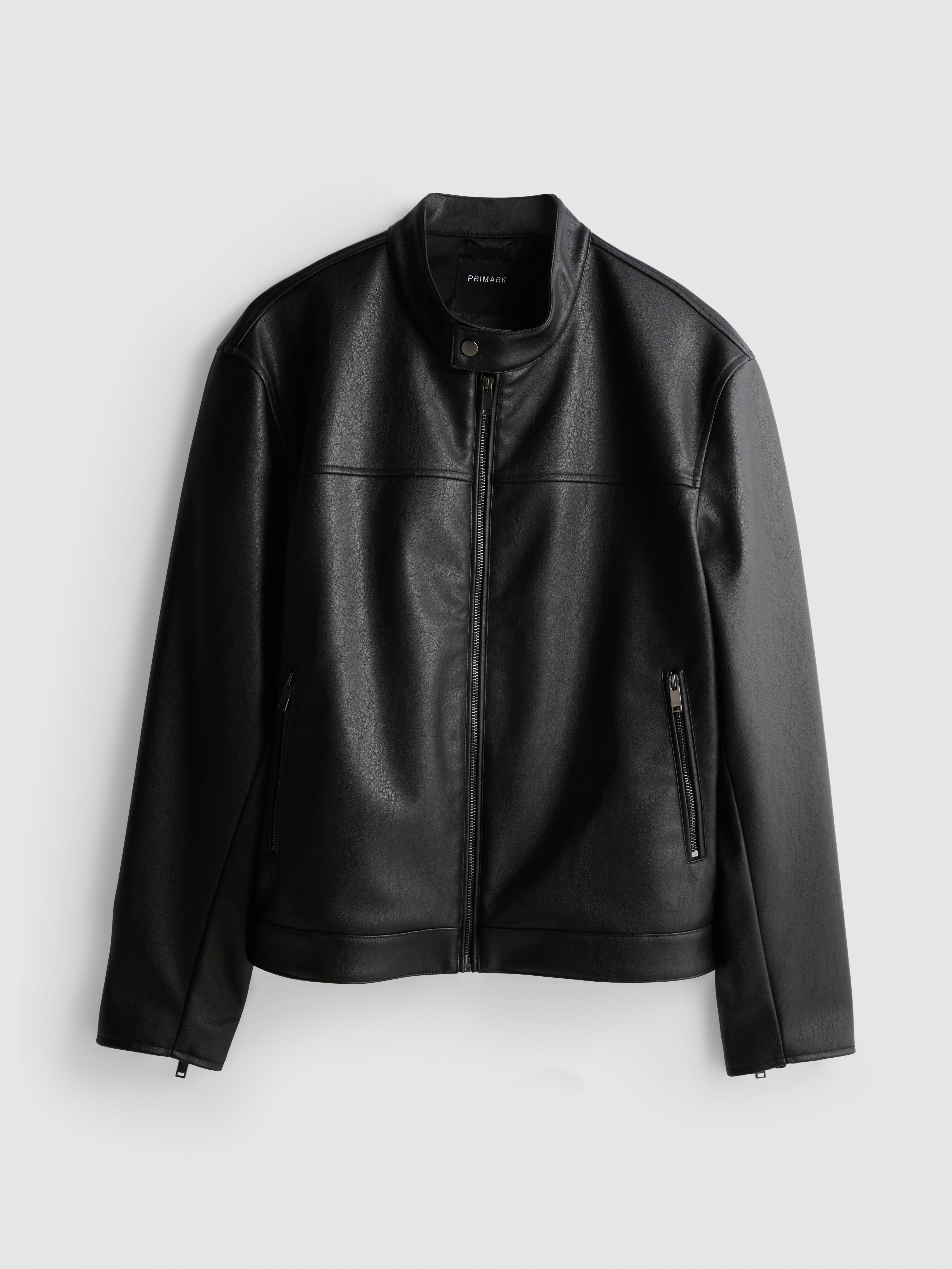 Faux Leather Zip-Up Jacket