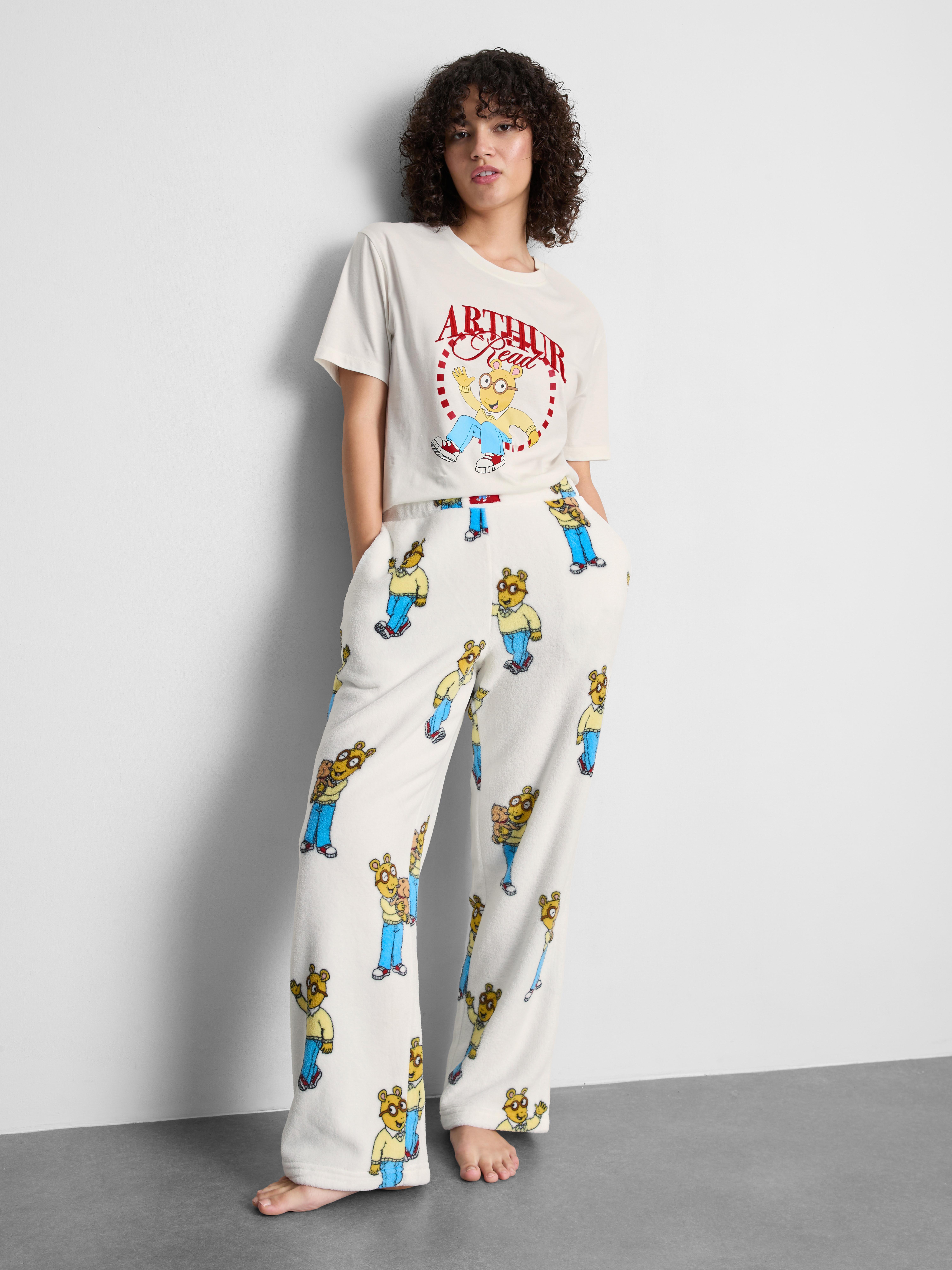Arthur Fluffy Wide-Leg Pajama Bottoms