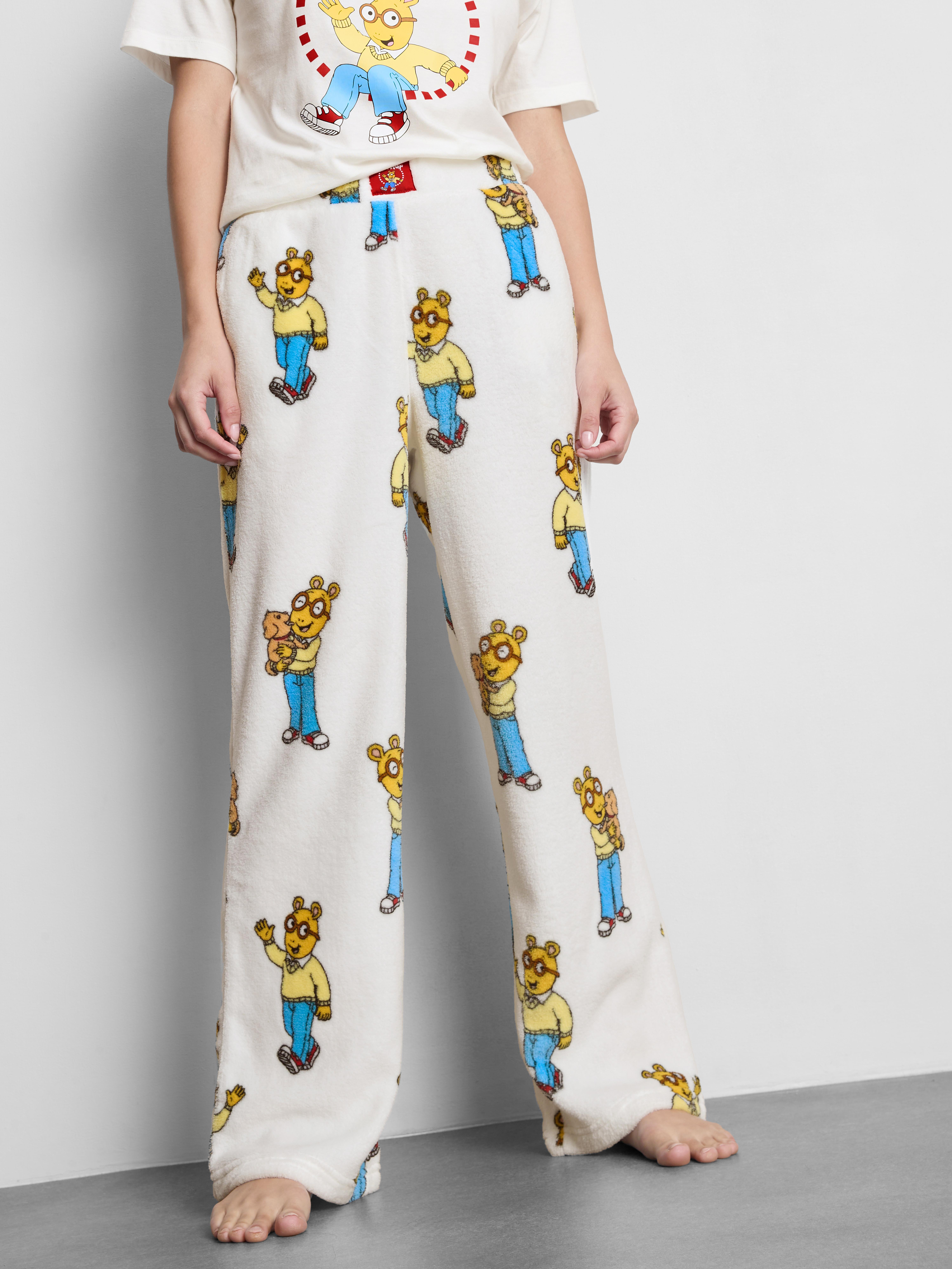 Arthur Fluffy Wide-Leg Pajama Bottoms