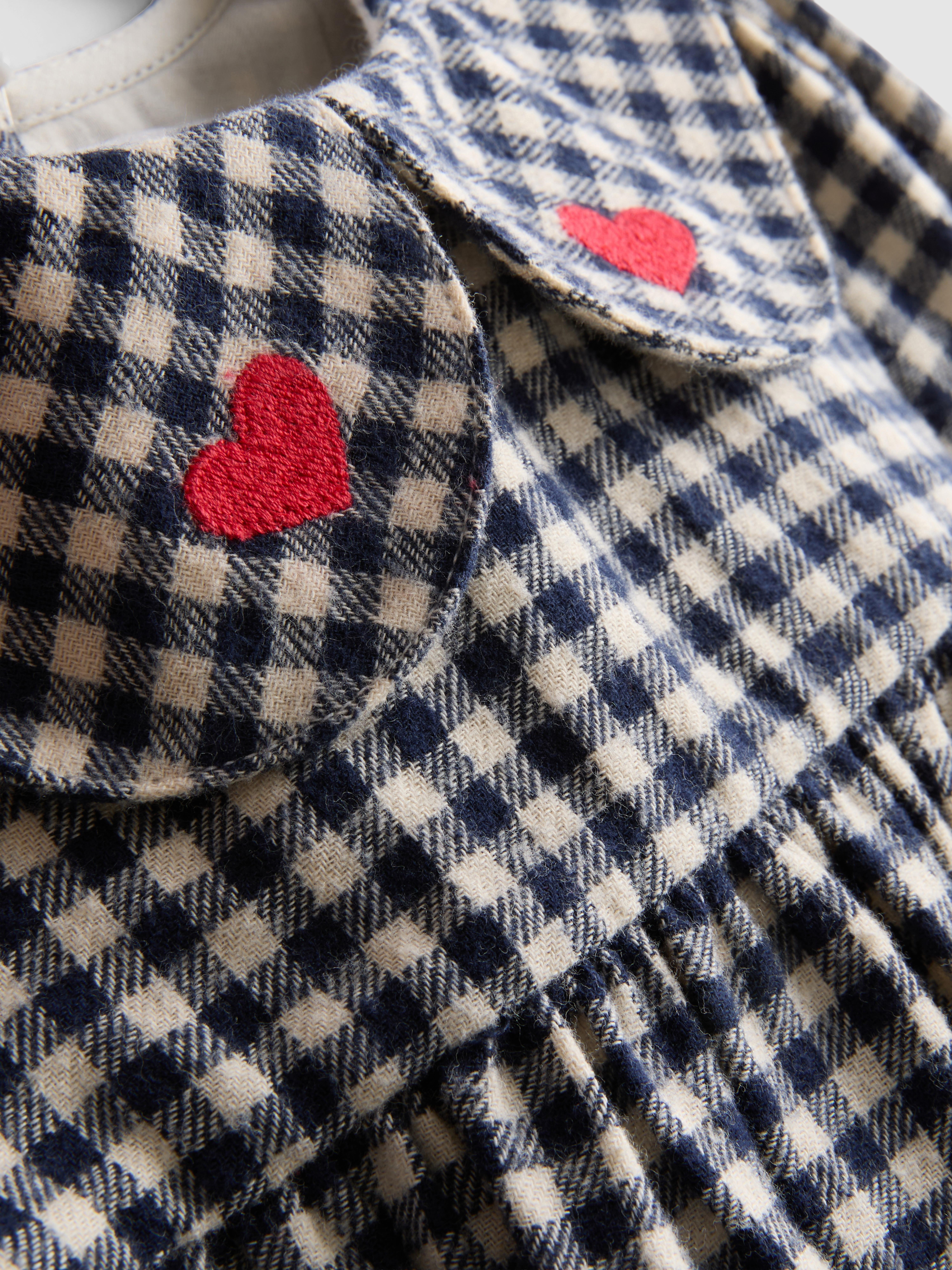 0-18mths | Gingham Collared Smock Dress and Bloomers Newborn Set