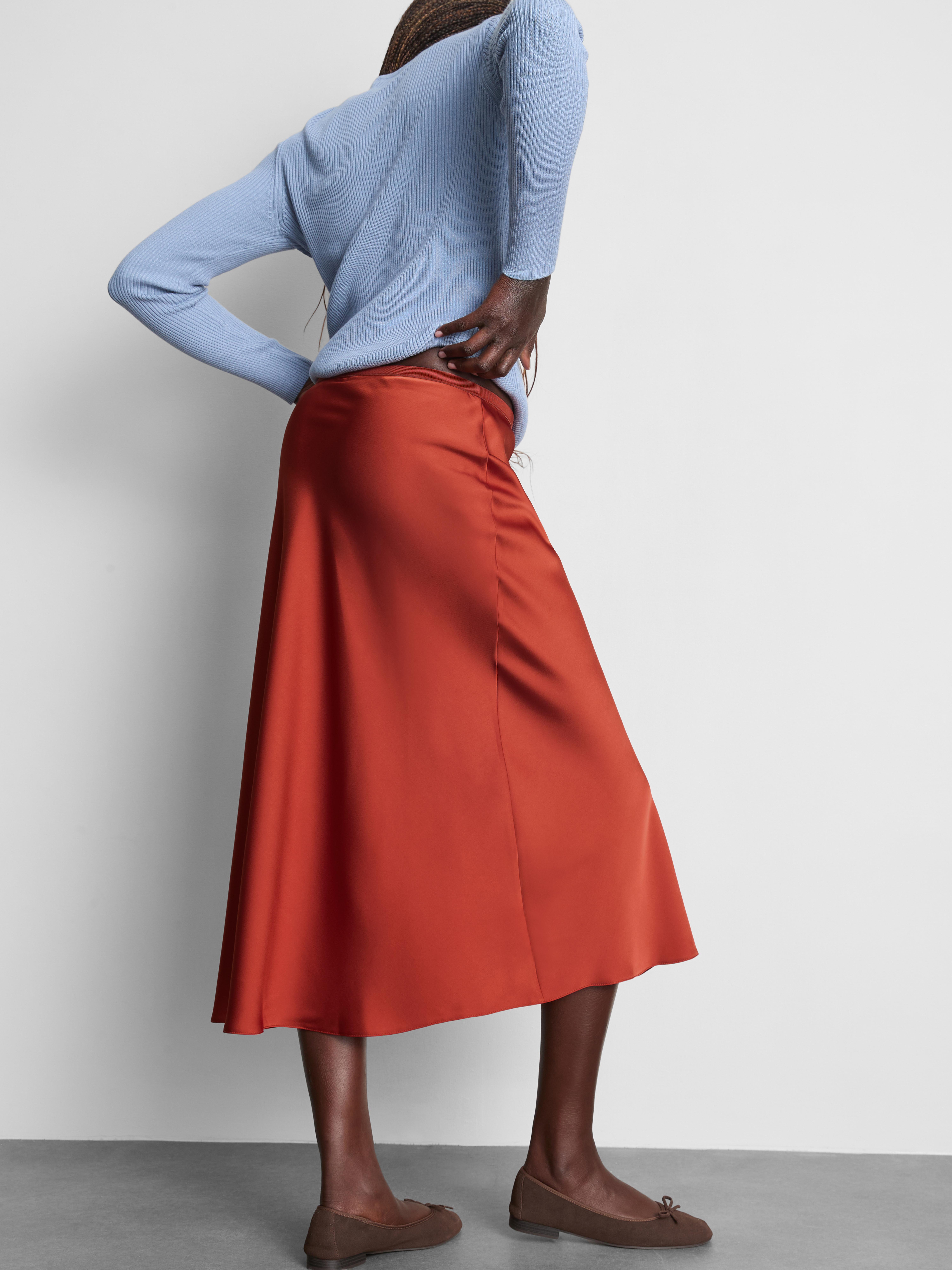 Midi-Tellerrock aus Satin
