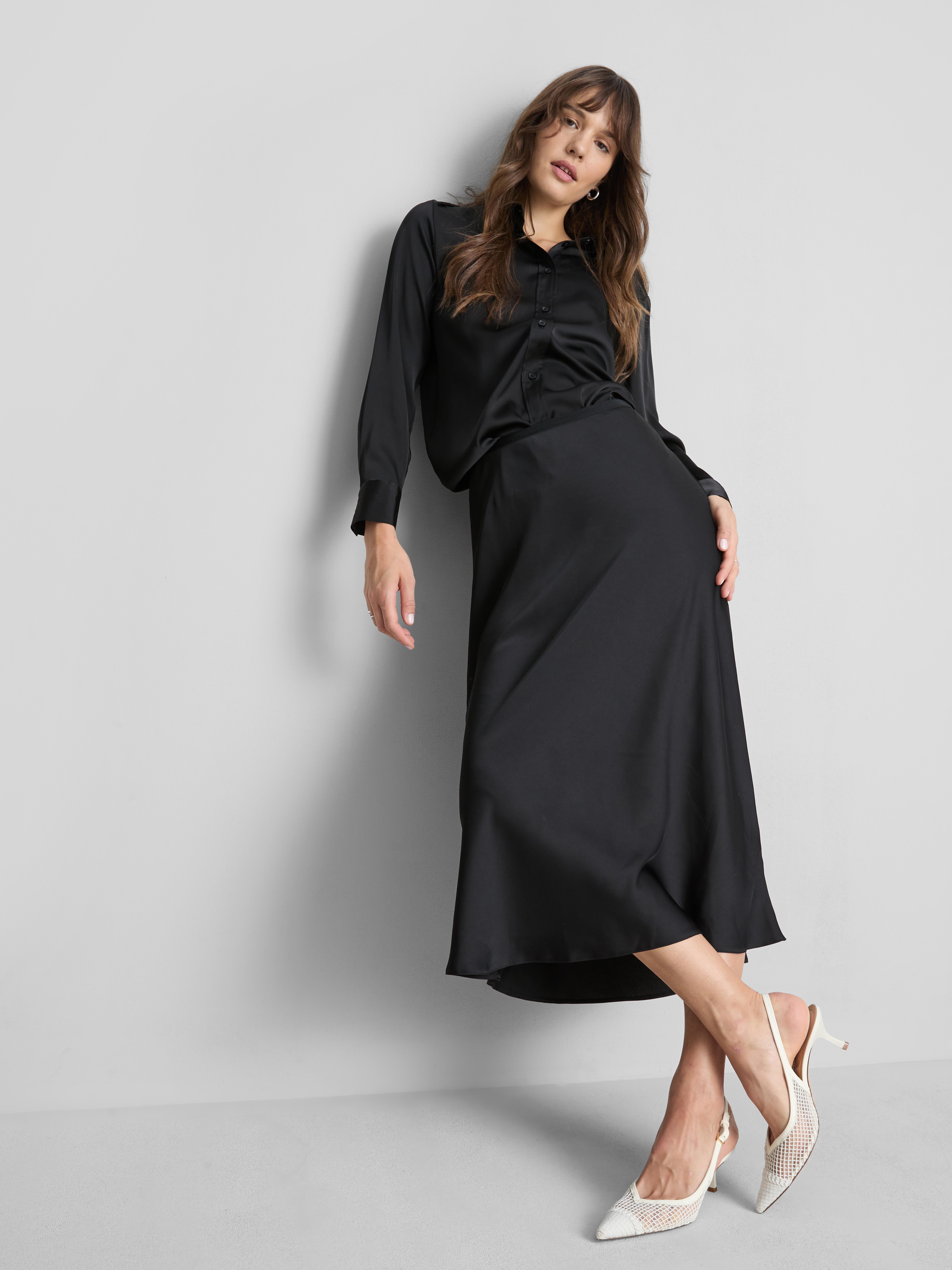 Satin Circle Midi Skirt