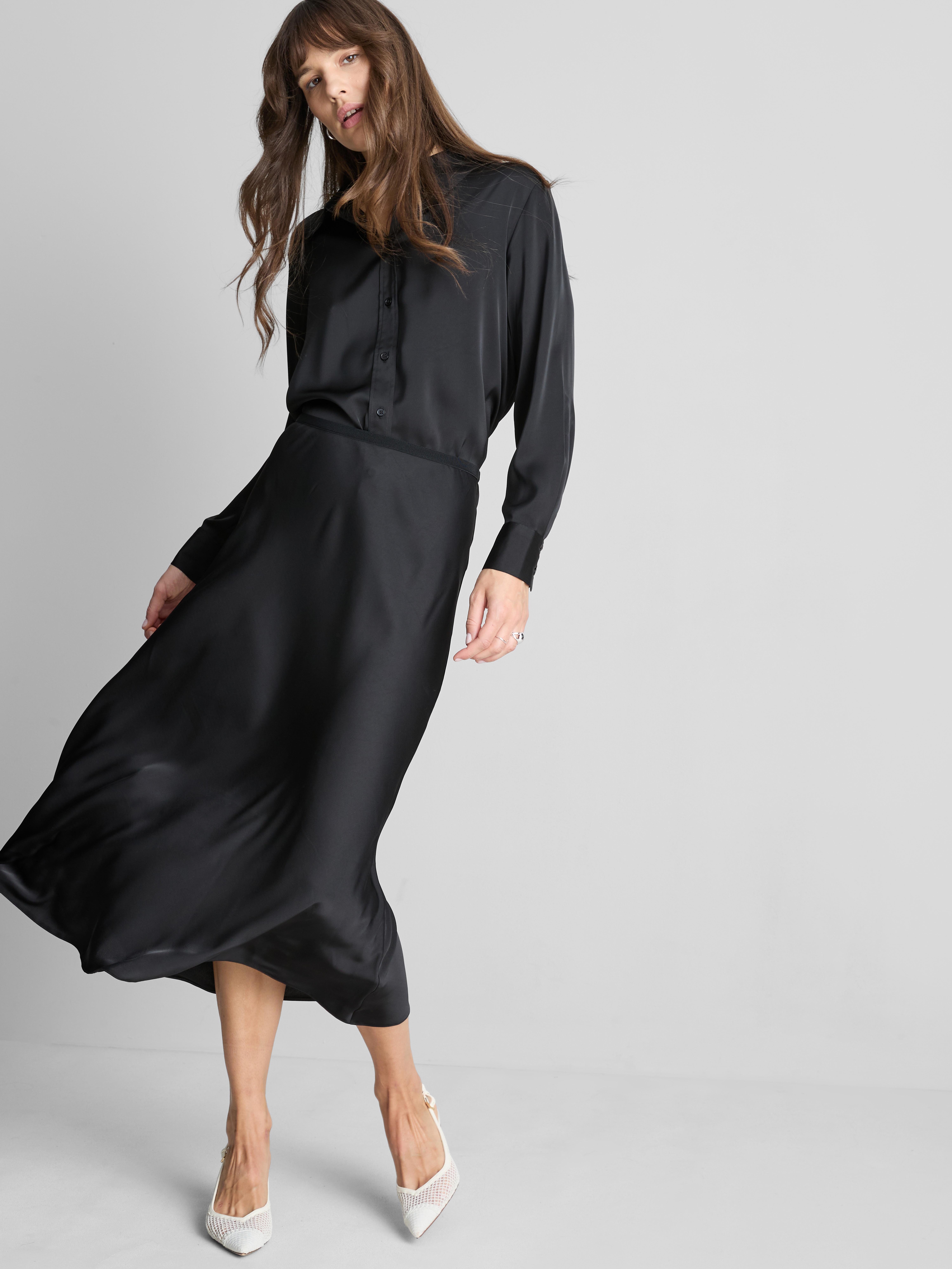 Satin Circle Midi Skirt
