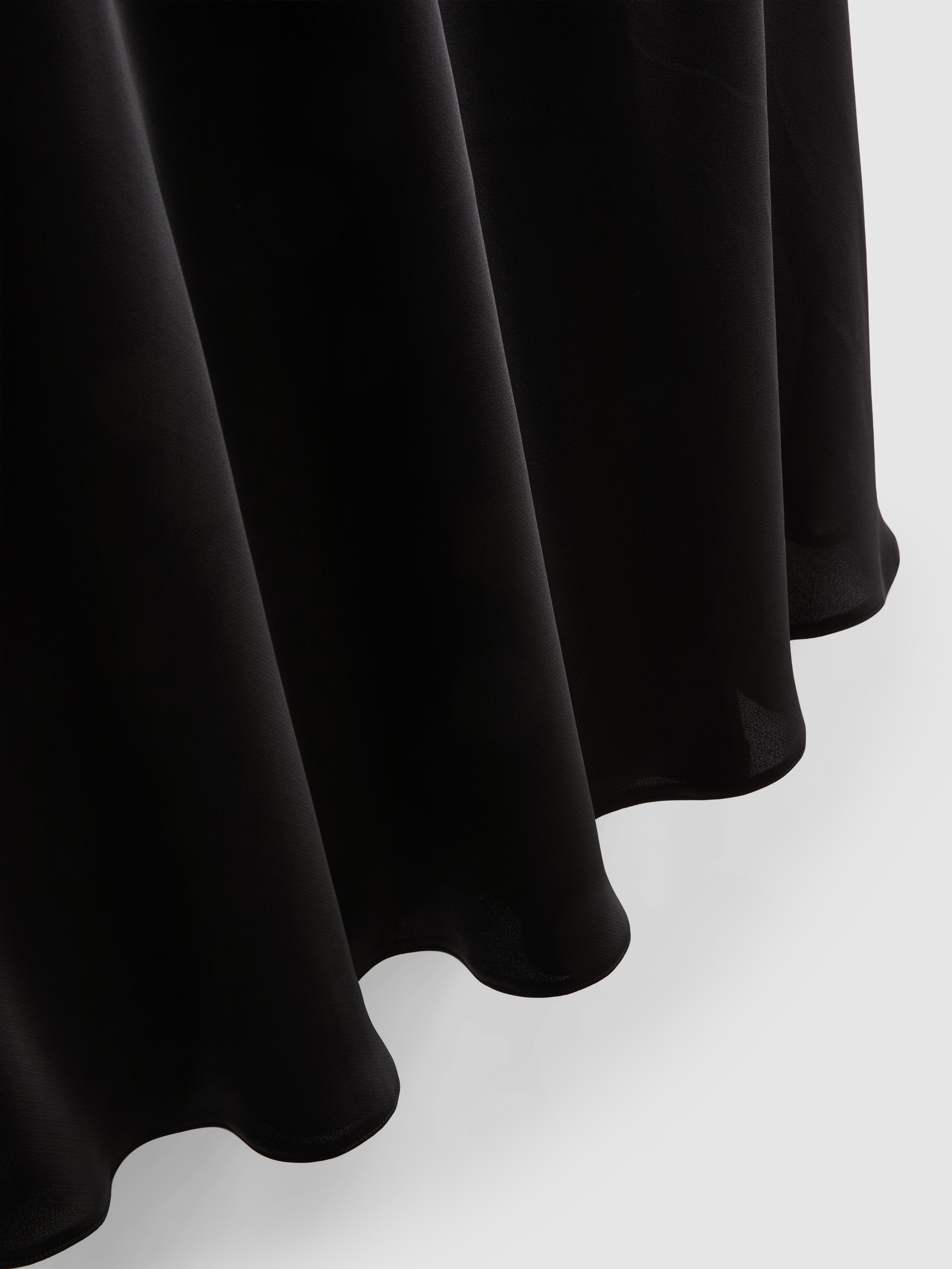 Satin Circle Midi Skirt