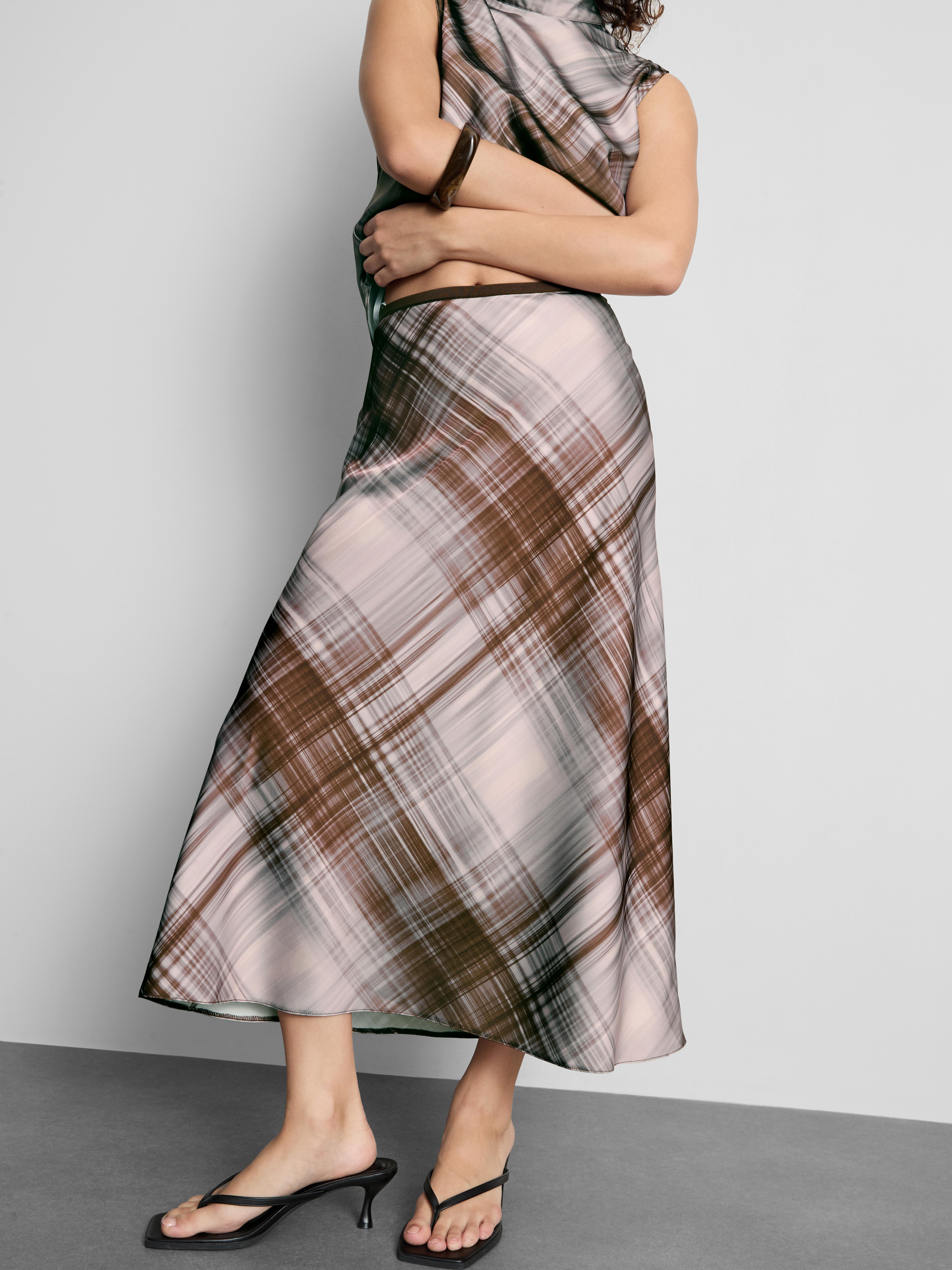 Satin Circle Midi Skirt