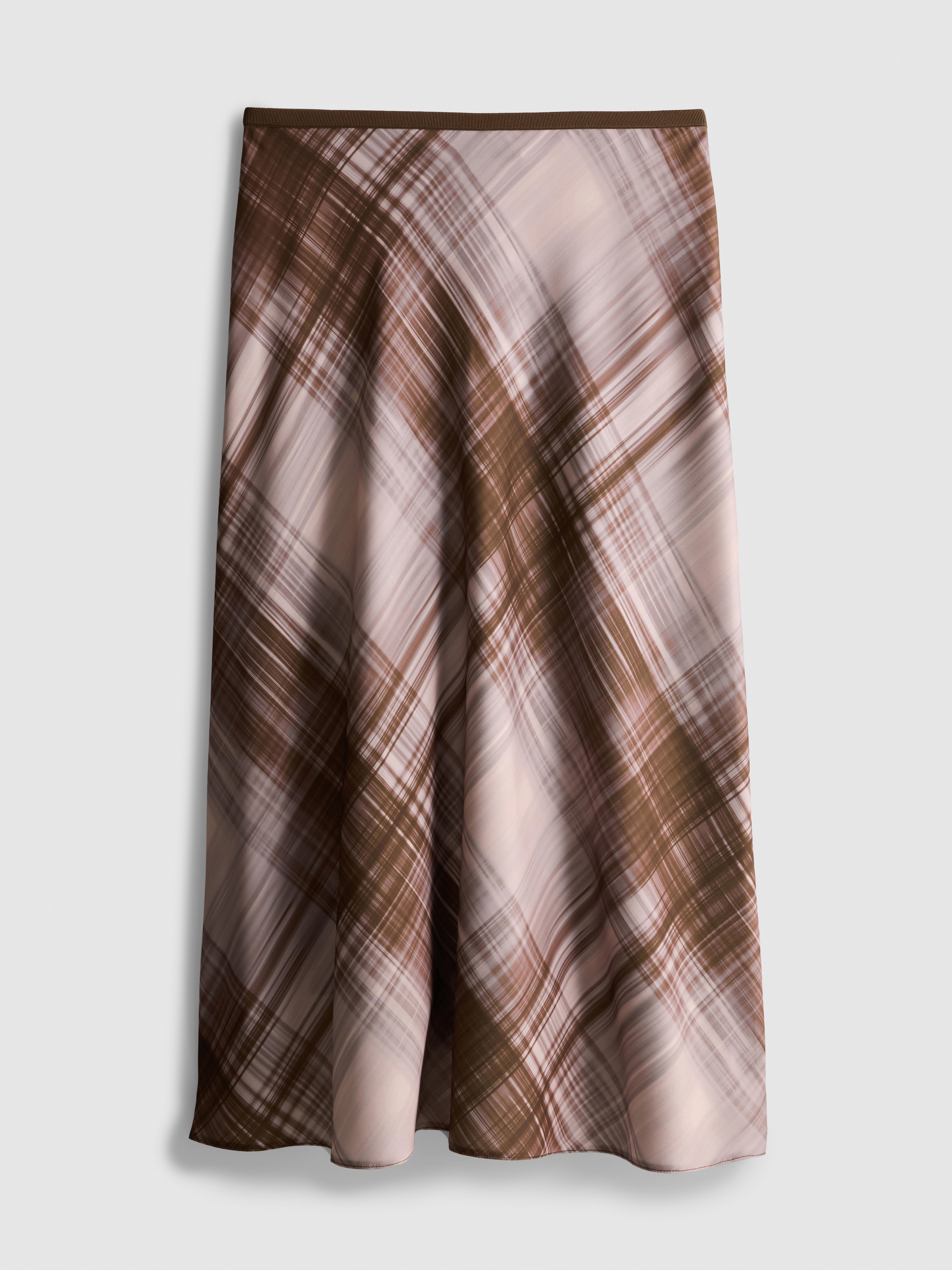Satin Circle Midi Skirt