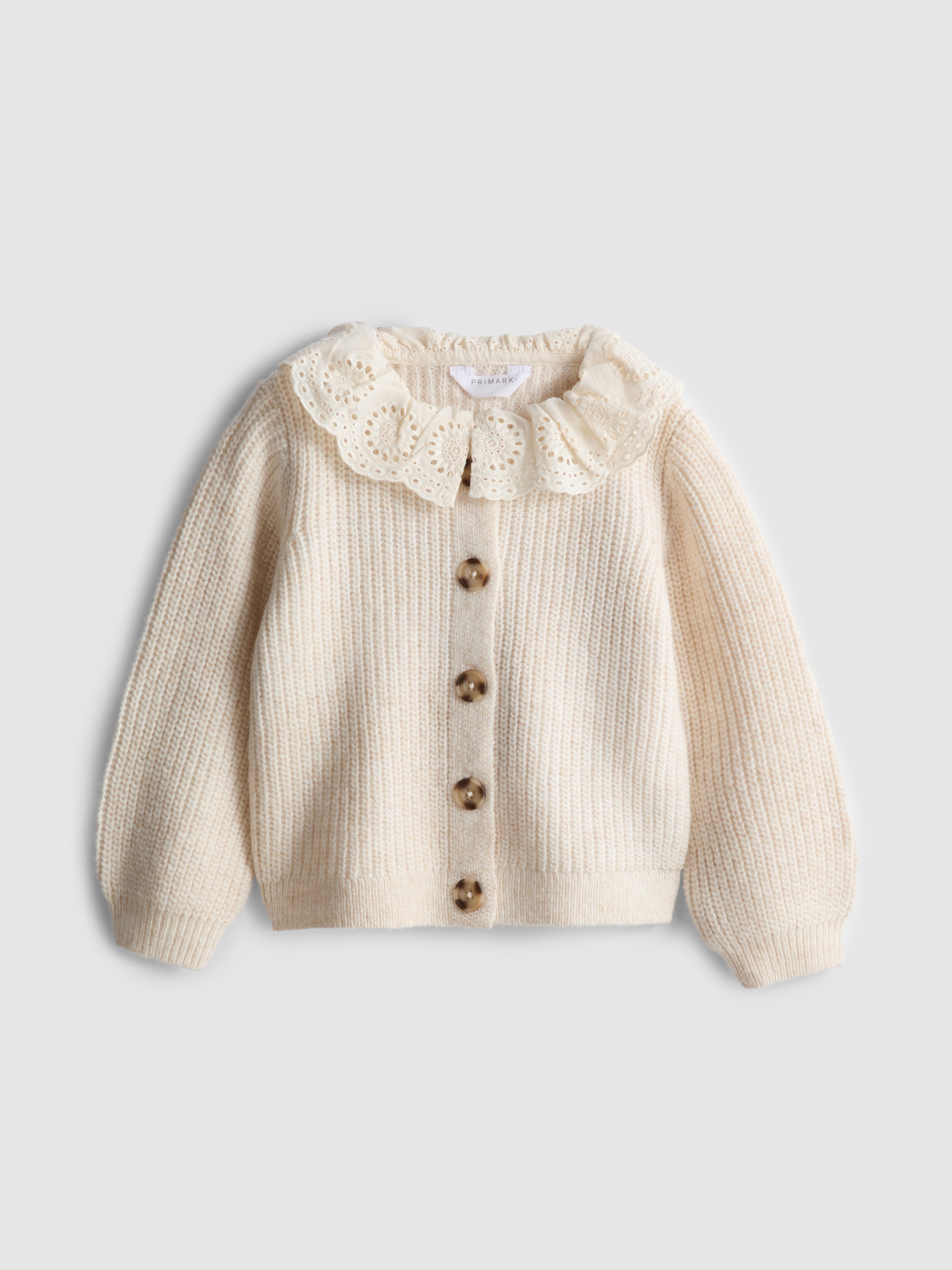 1-9yrs | Broderie Anglaise Collared Cardigan
