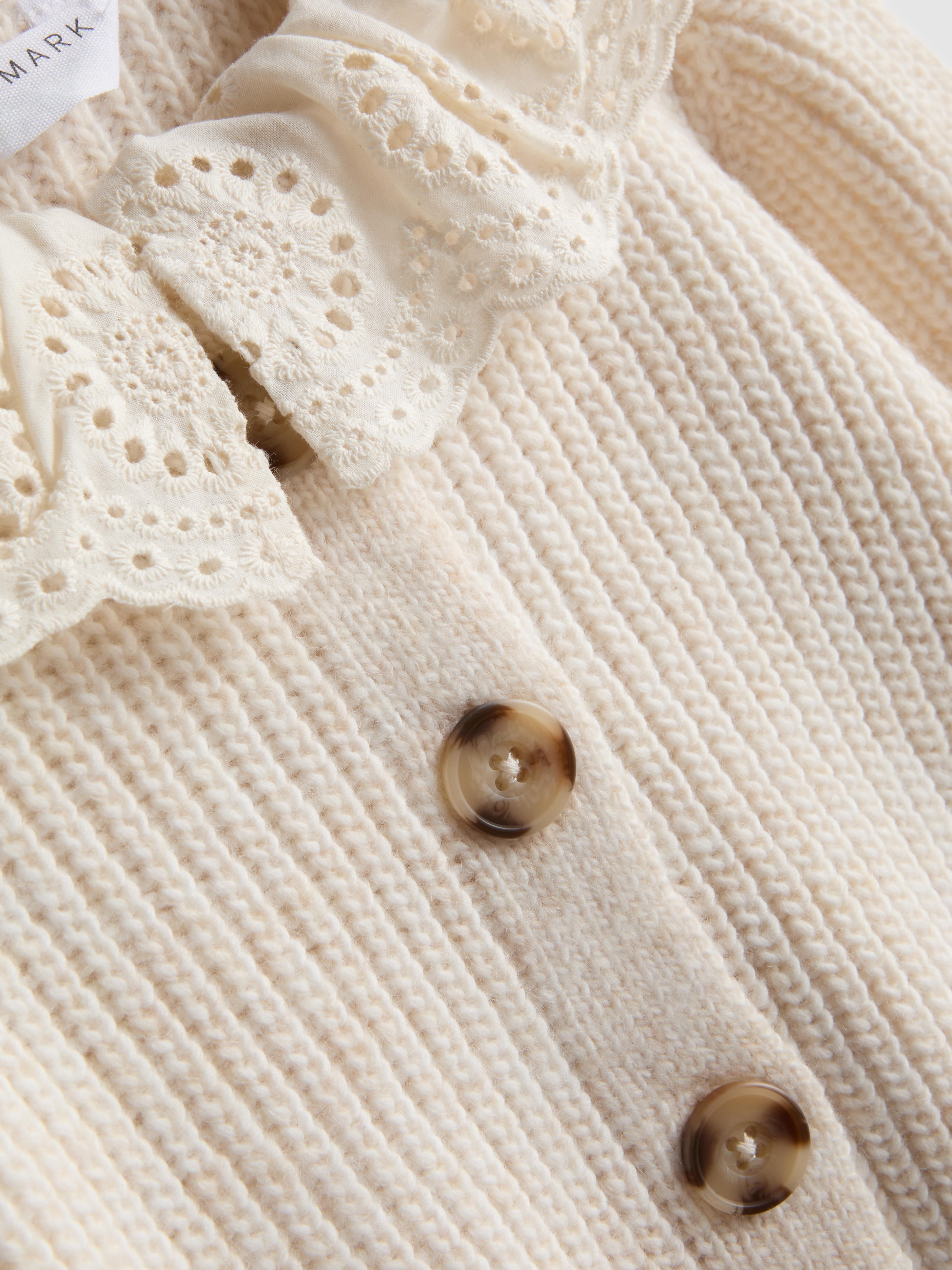 1-9yrs | Broderie Anglaise Collared Cardigan