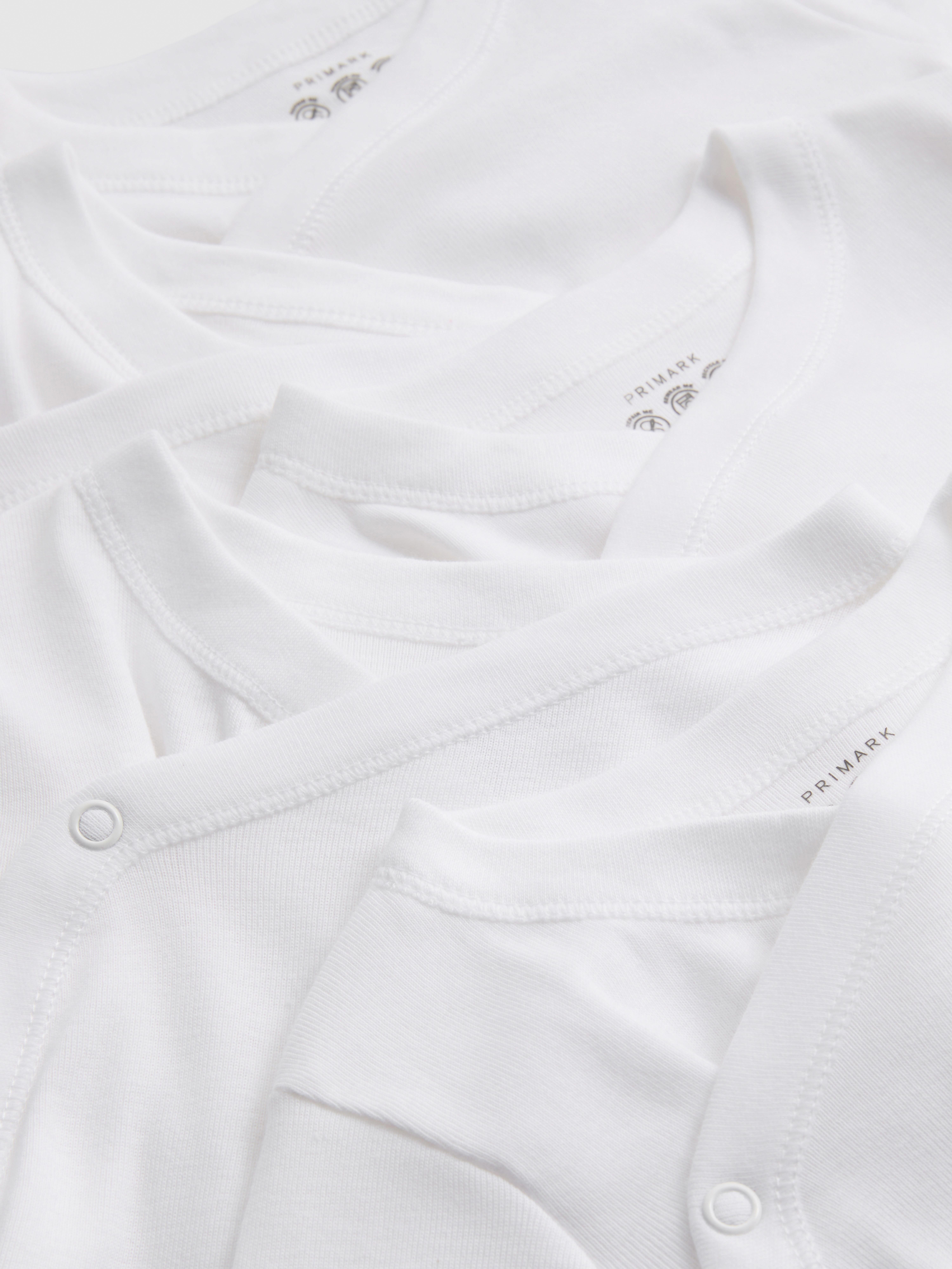 0-36mths | 5pk Pure Cotton Long-Sleeve Wrap Onesies