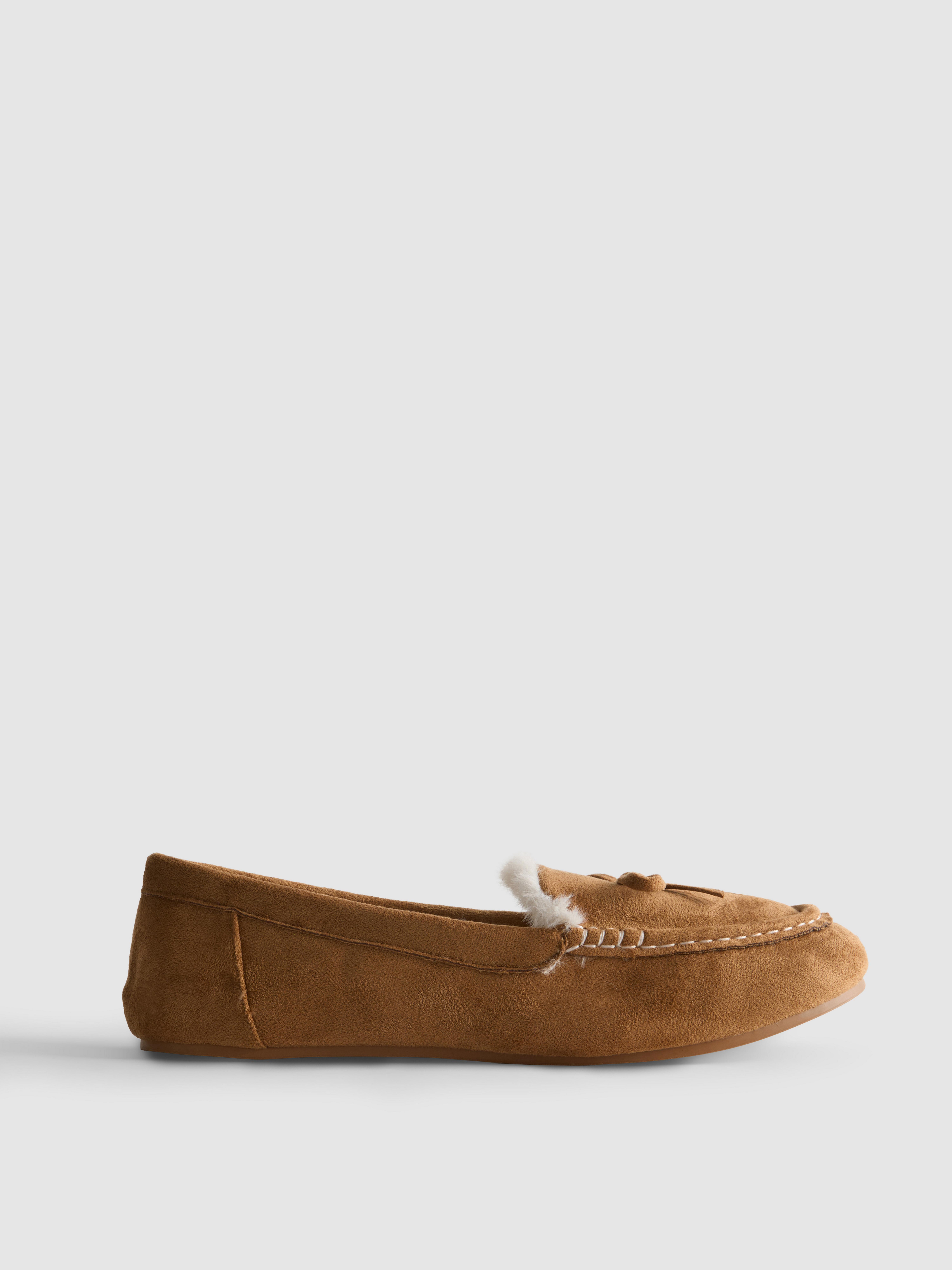 Faux Suede Moccasin Slippers
