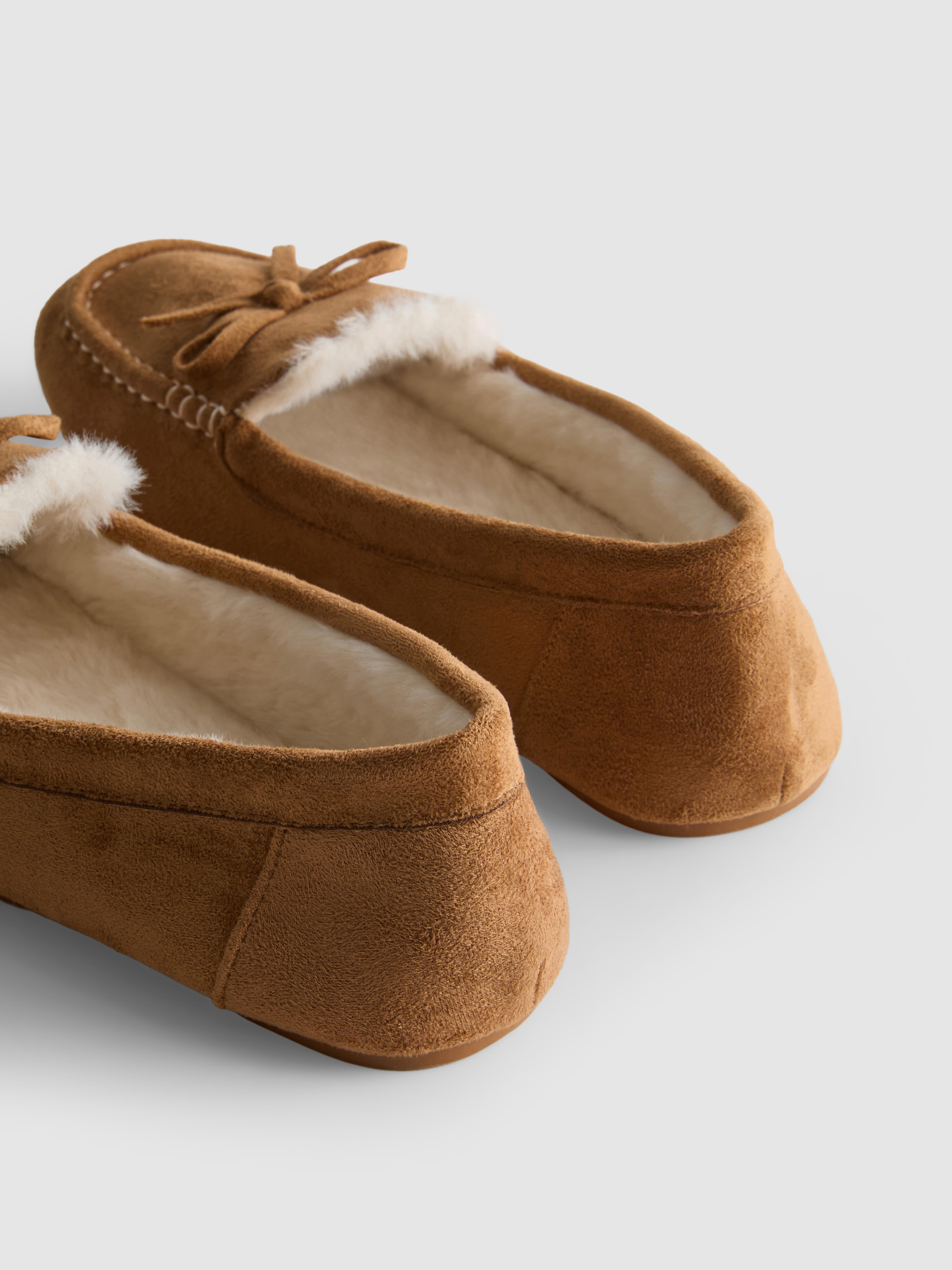 Faux Suede Moccasin Slippers