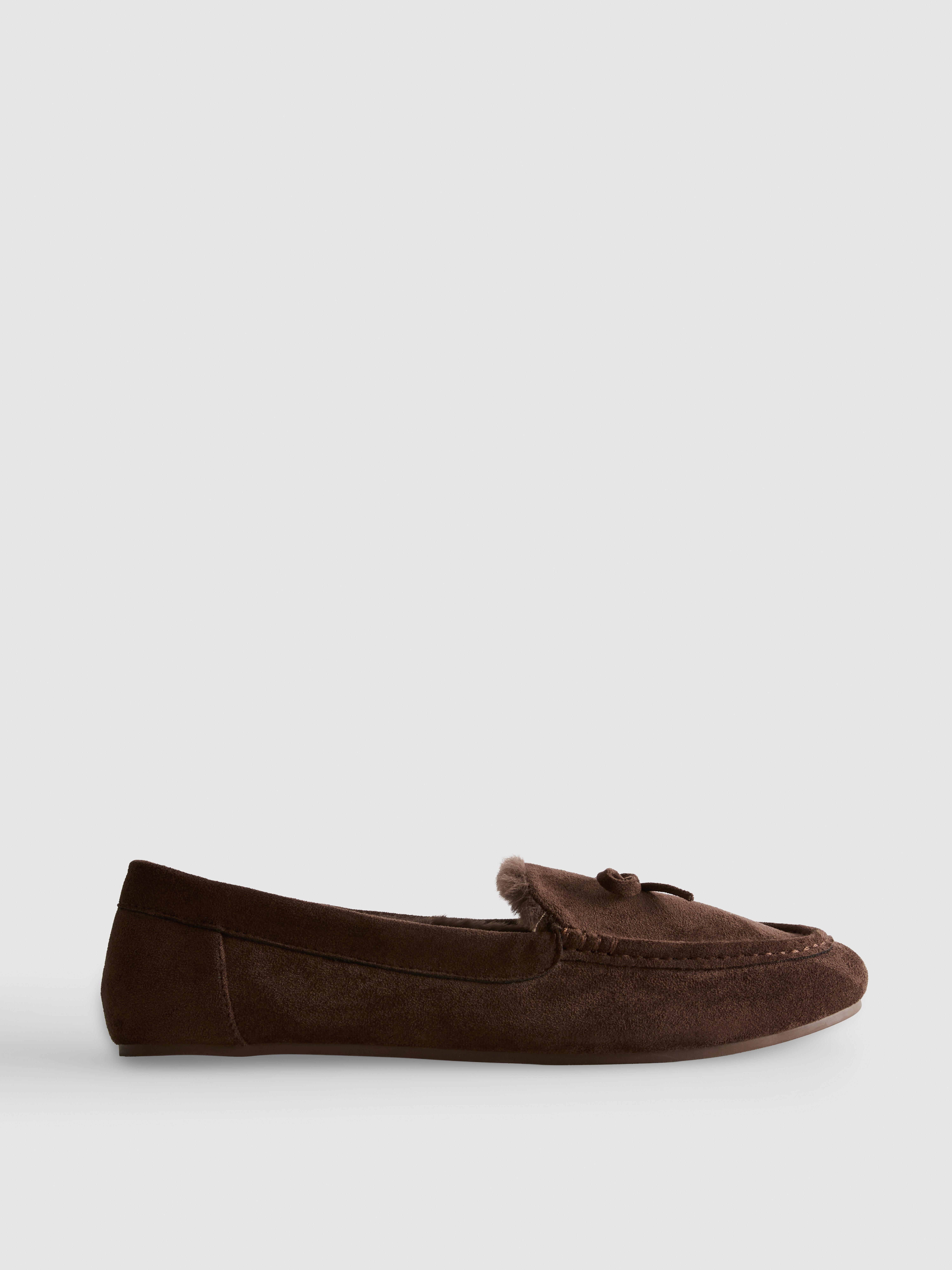 Faux Suede Moccasin Slippers