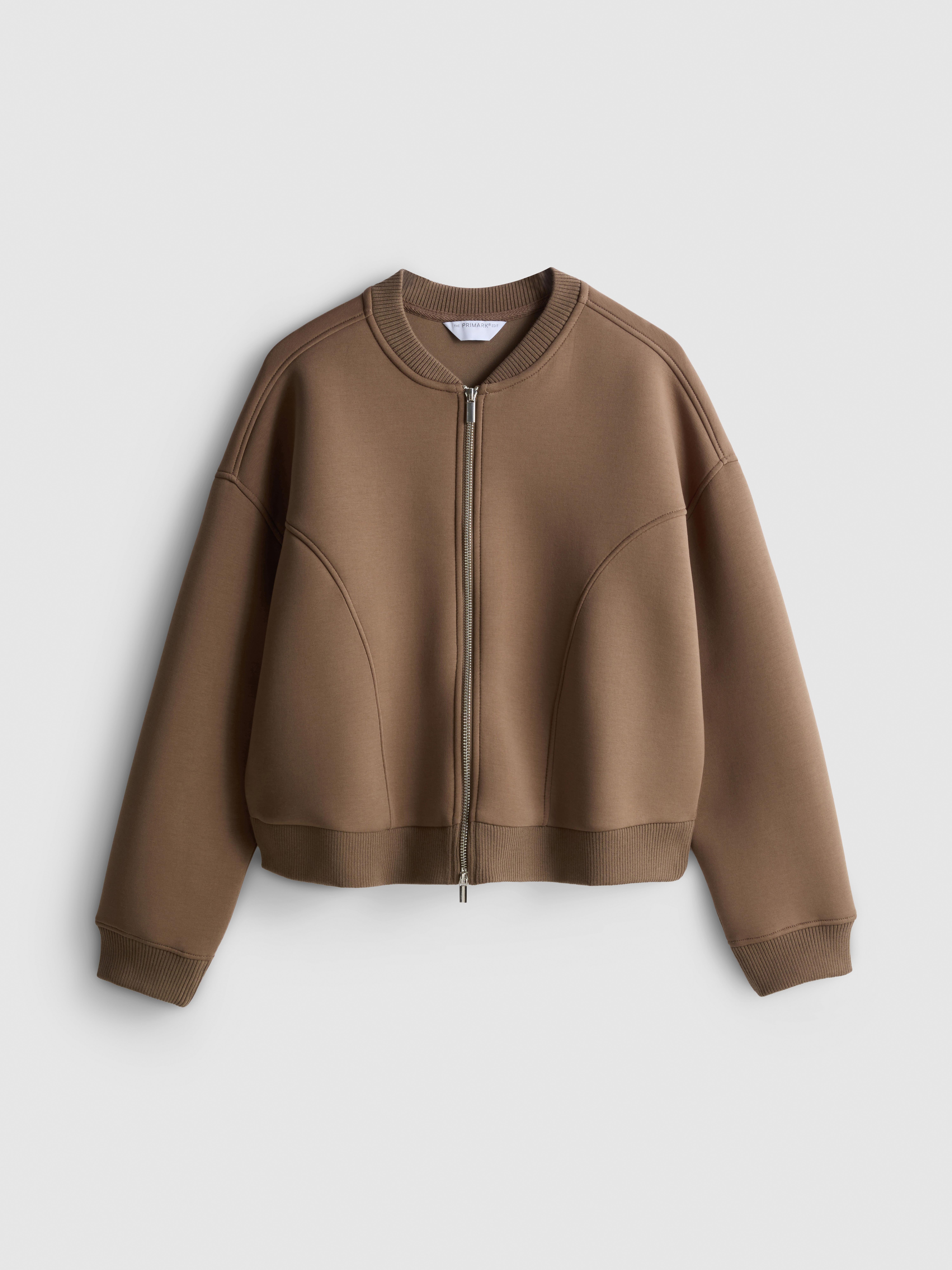 The Edit | Casaco bomber scuba mistura algodão