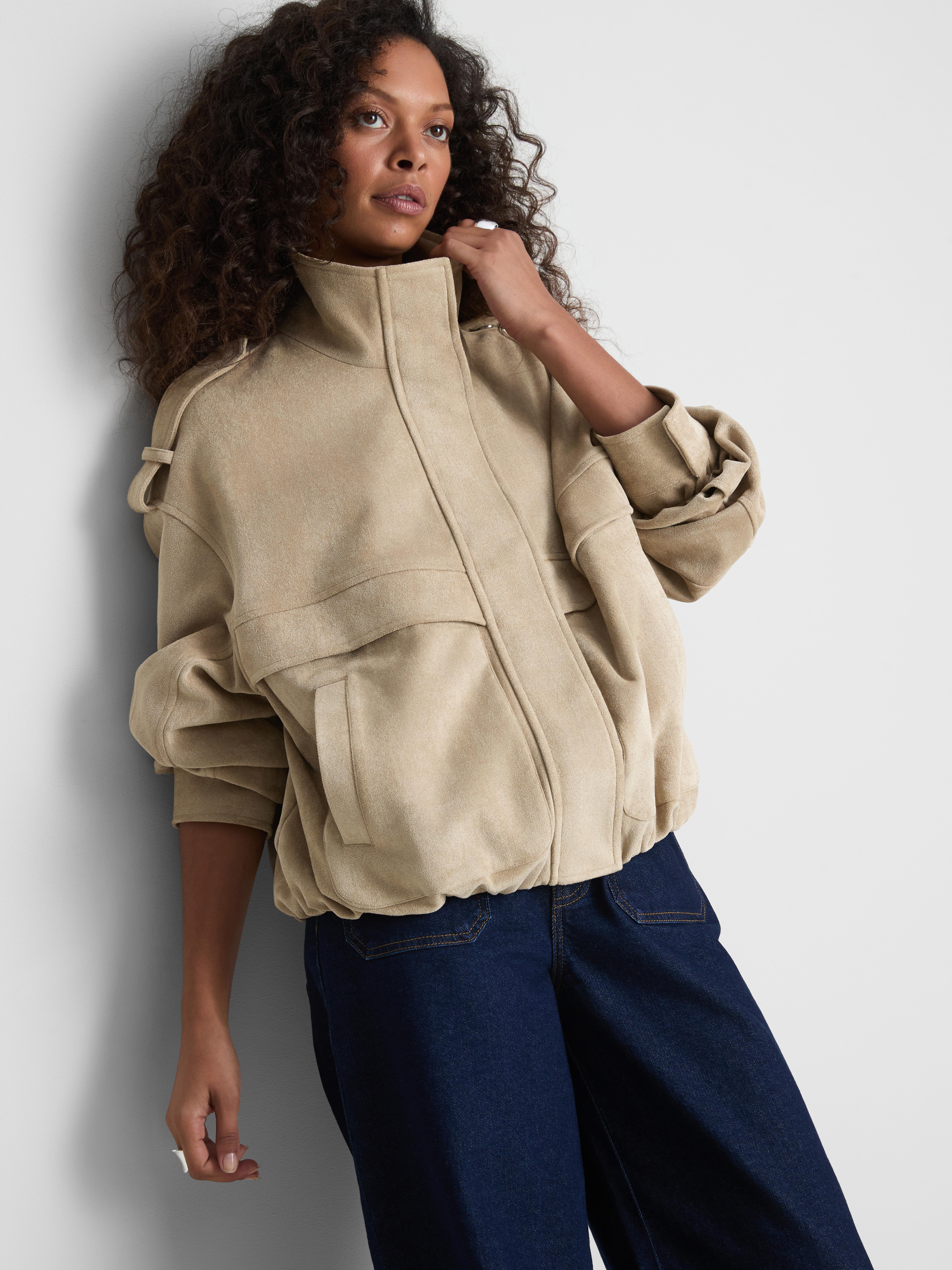 Paula Echevarría Faux Suede Utility Jacket