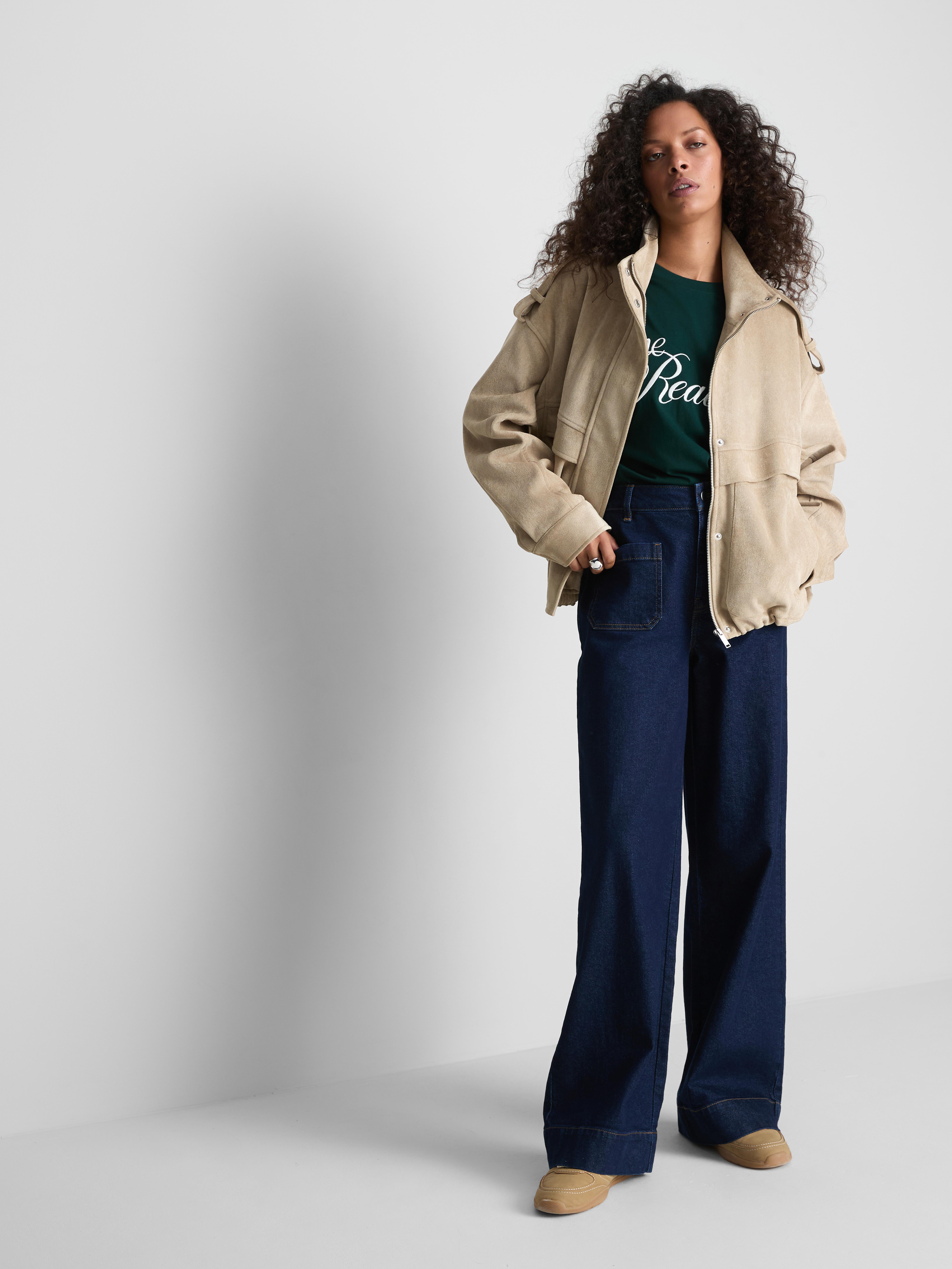 Paula Echevarría Faux Suede Utility Jacket